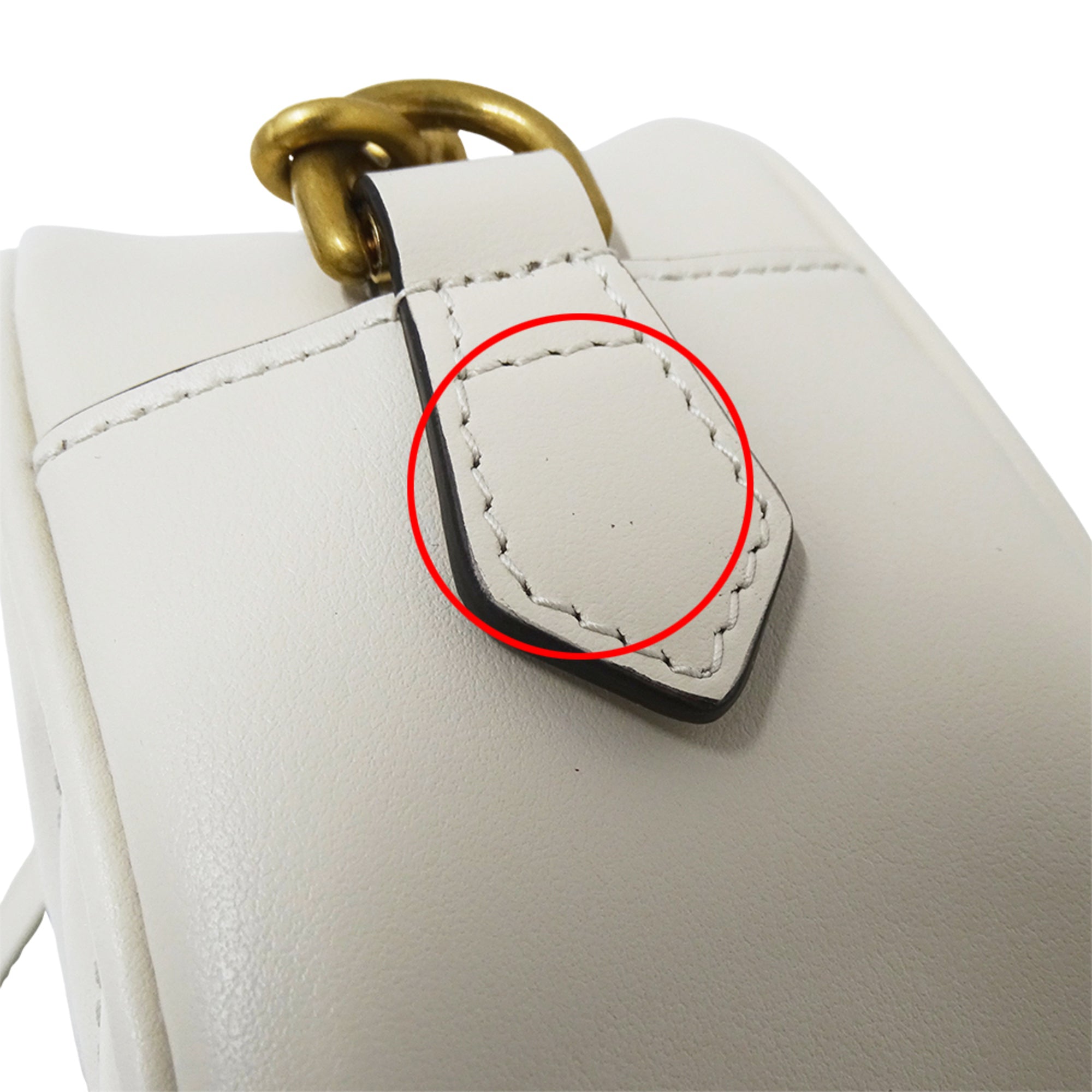 Gucci White Leather Handbag Shoulder Bag (Pre-Owned)