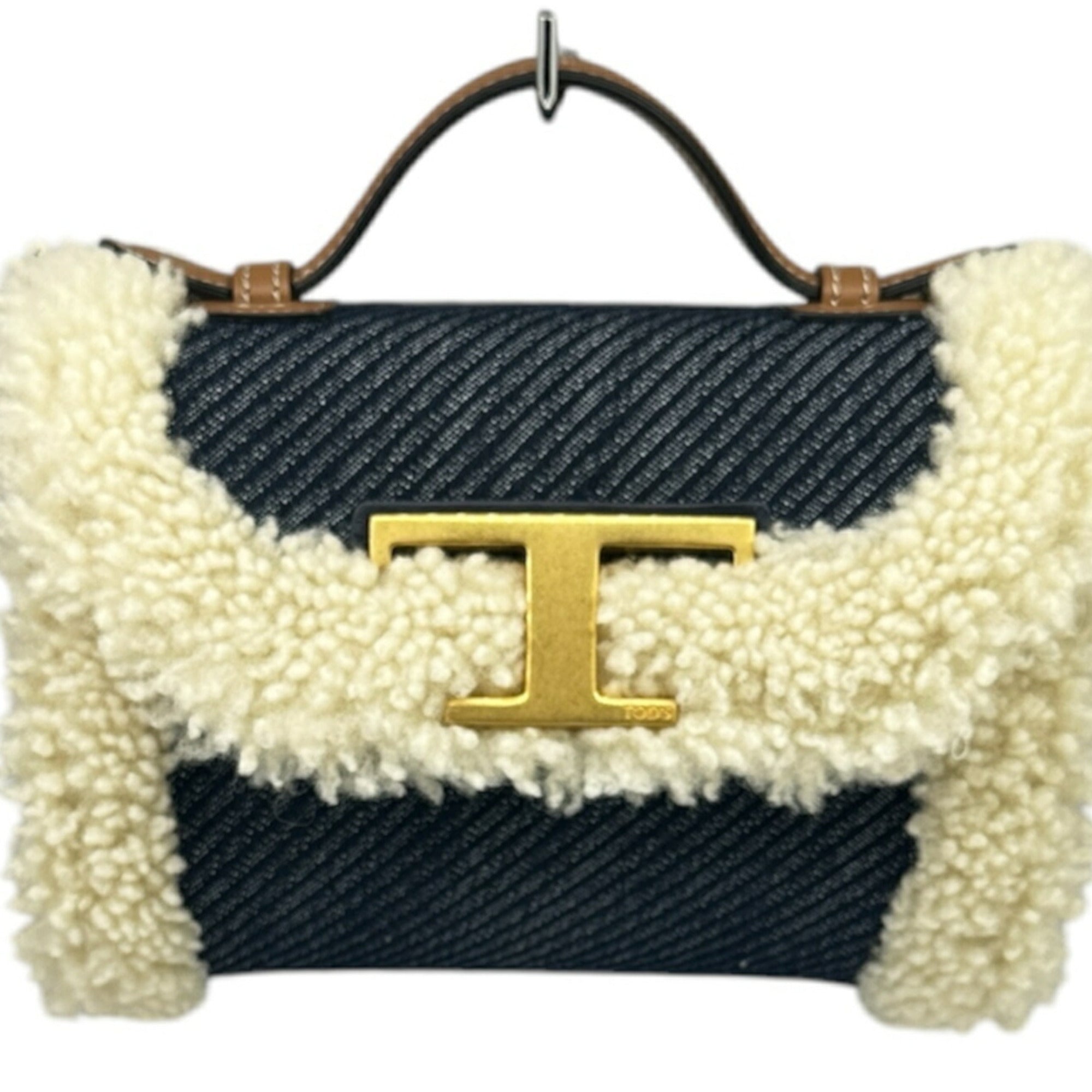 Tod's Denim Fur Shoulder Bag (Pre-Owned)