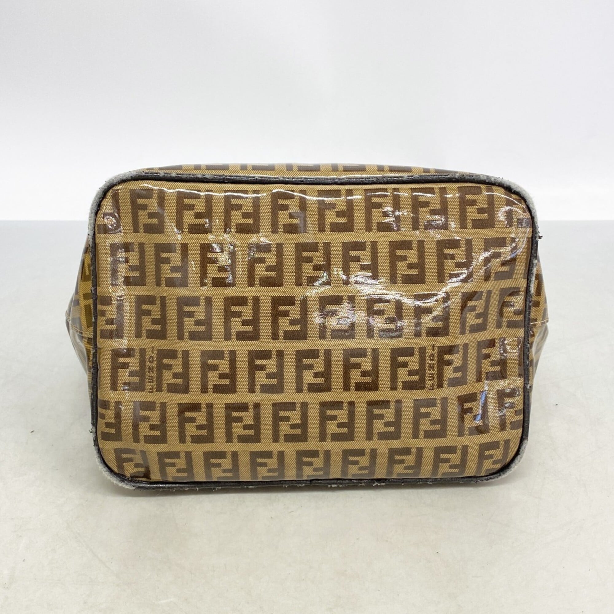 Fendi Brown Coated Canvas Handbag (Pre-Owned)