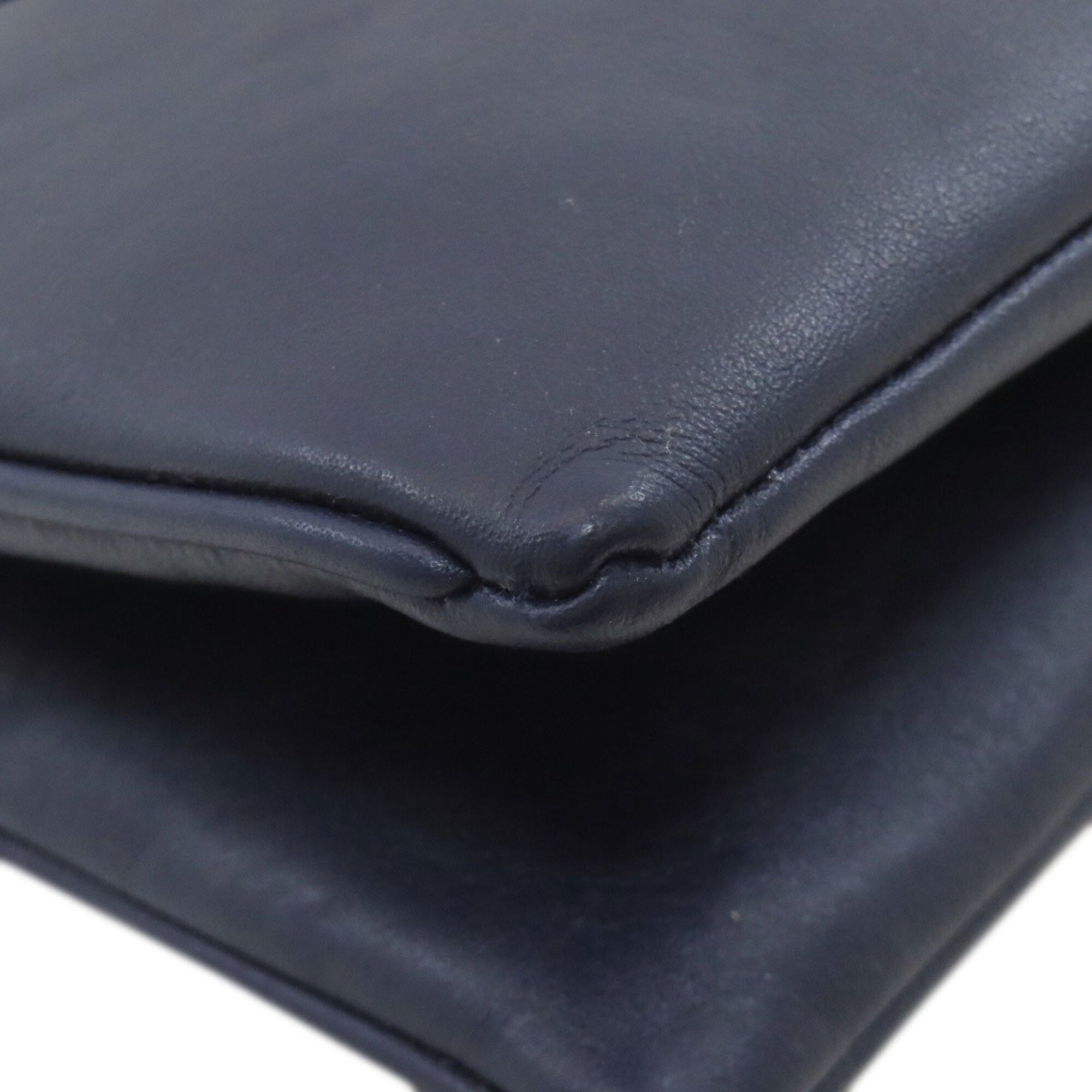 Bally Navy Leather Shoulder Bag (Pre-Owned)