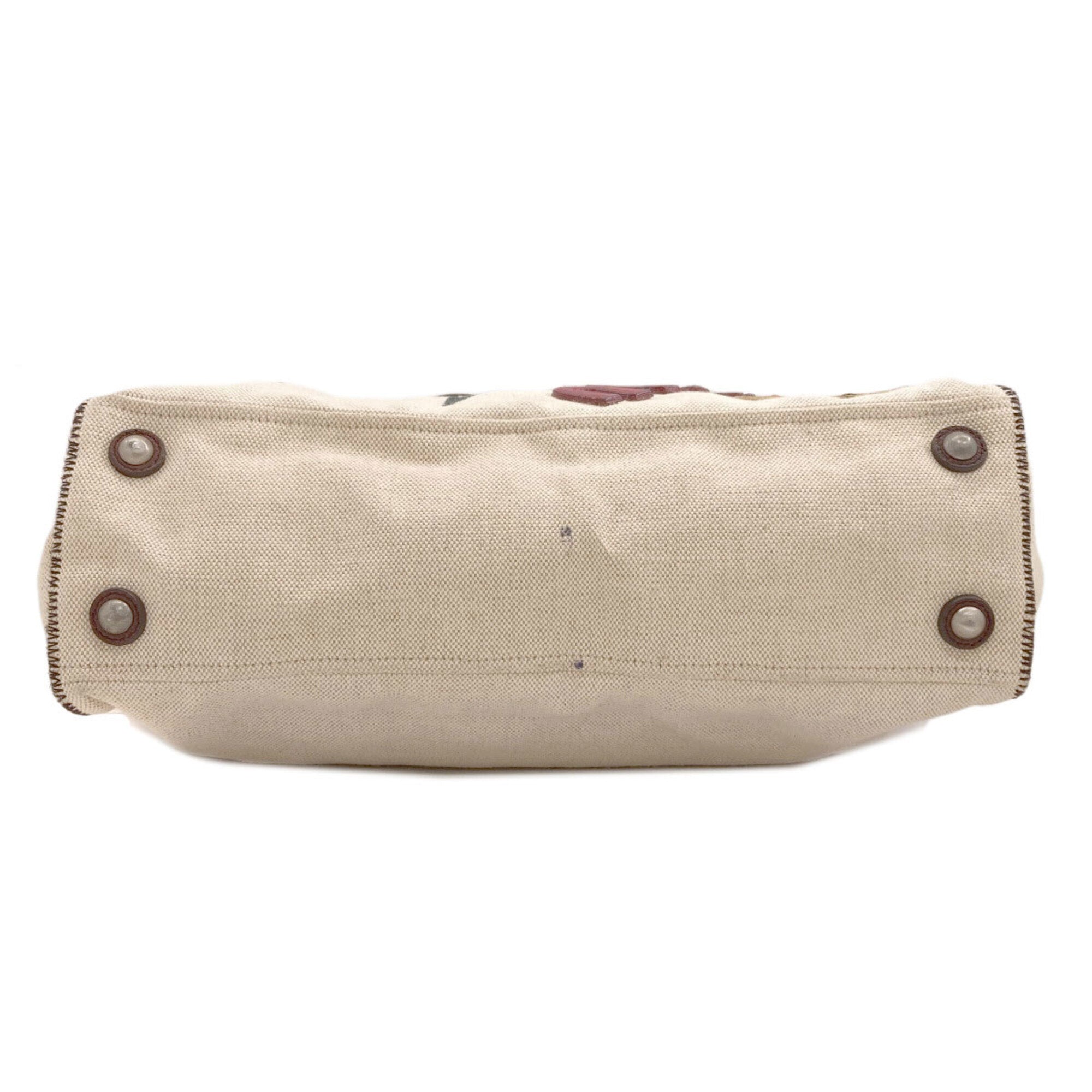 Miu Miu Beige Canvas Tote Bag (Pre-Owned)