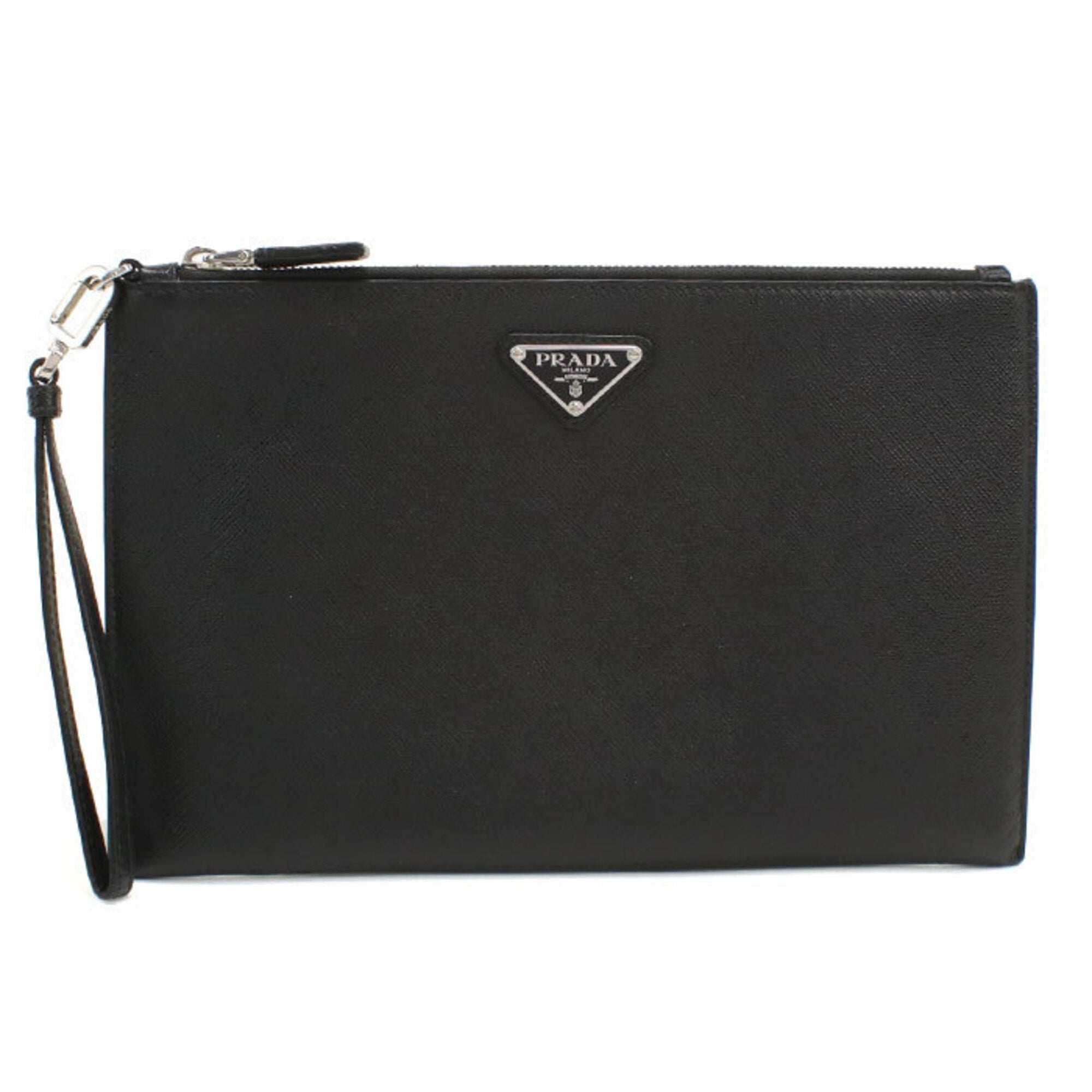 Prada Black Leather Clutch Bag (Pre-Owned)