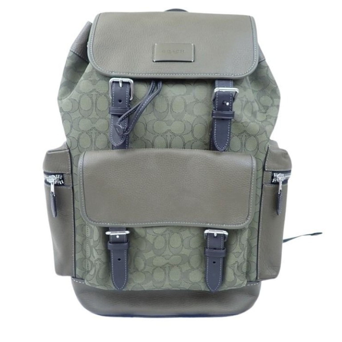Coach Khaki Canvas Leather Backpack (Pre-Owned)