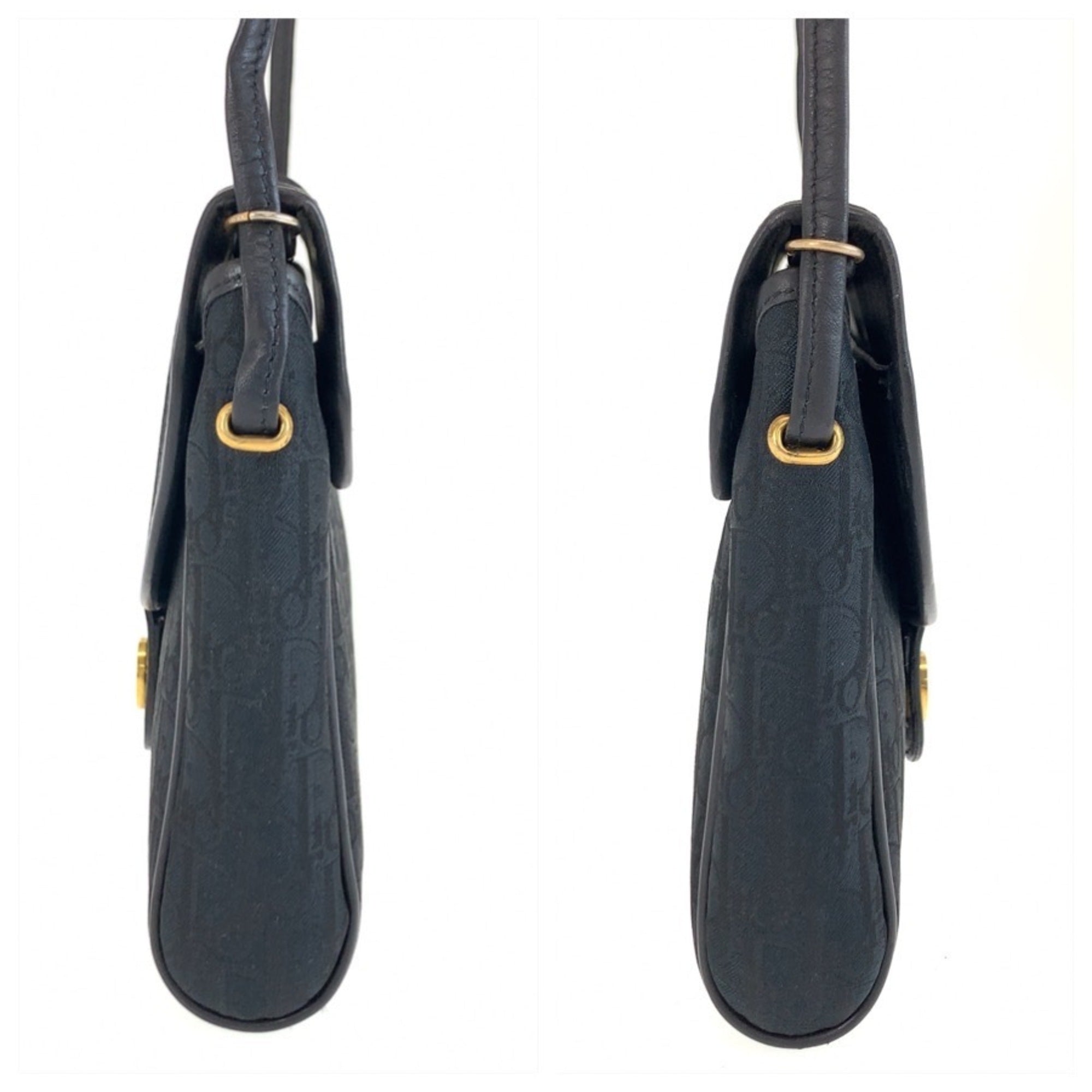 Christian Dior Black Trotter Leather Pochette Shoulder Bag (Pre-Owned)