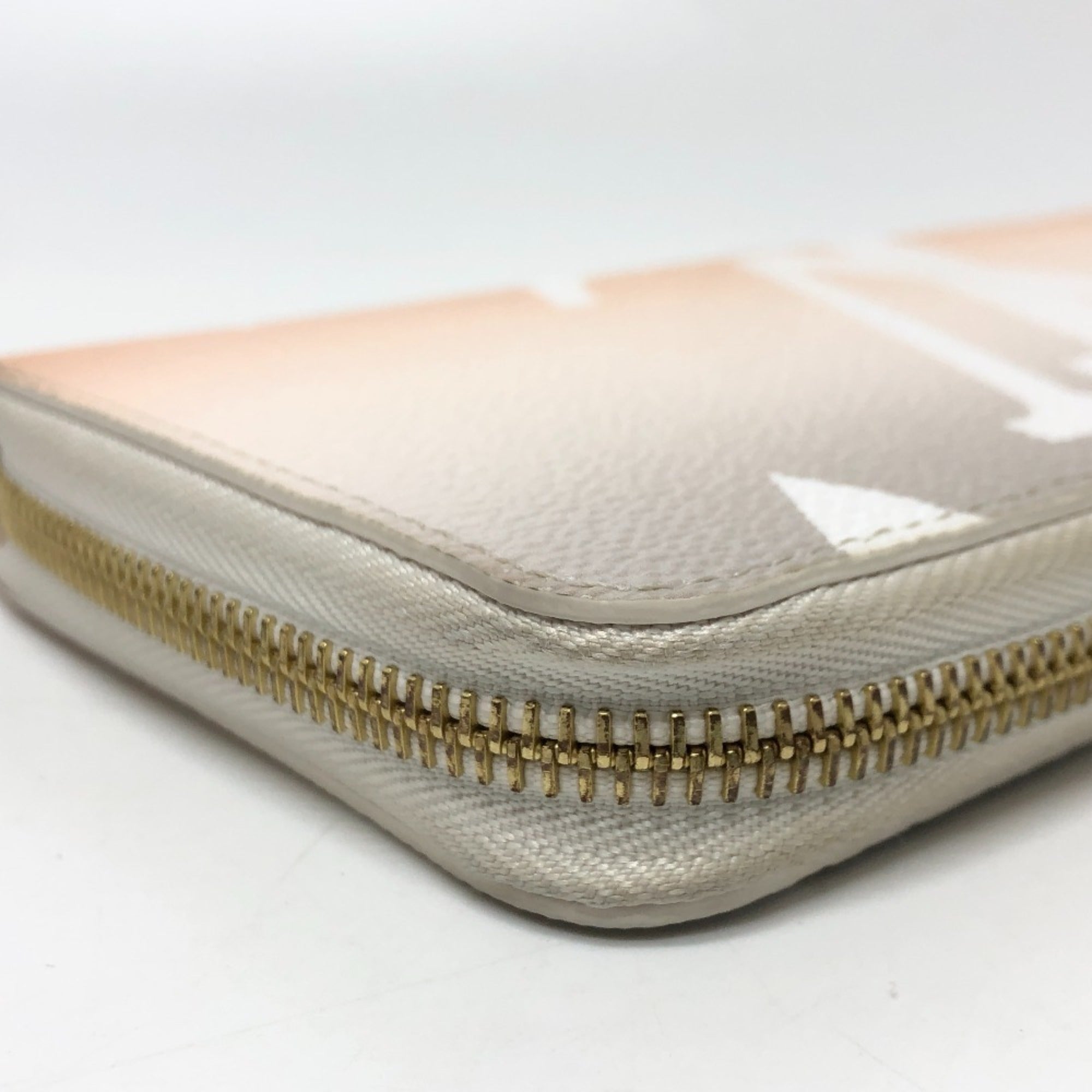 Louis Vuitton Orange White Canvas Long Wallet (Bi-Fold) (Pre-Owned)