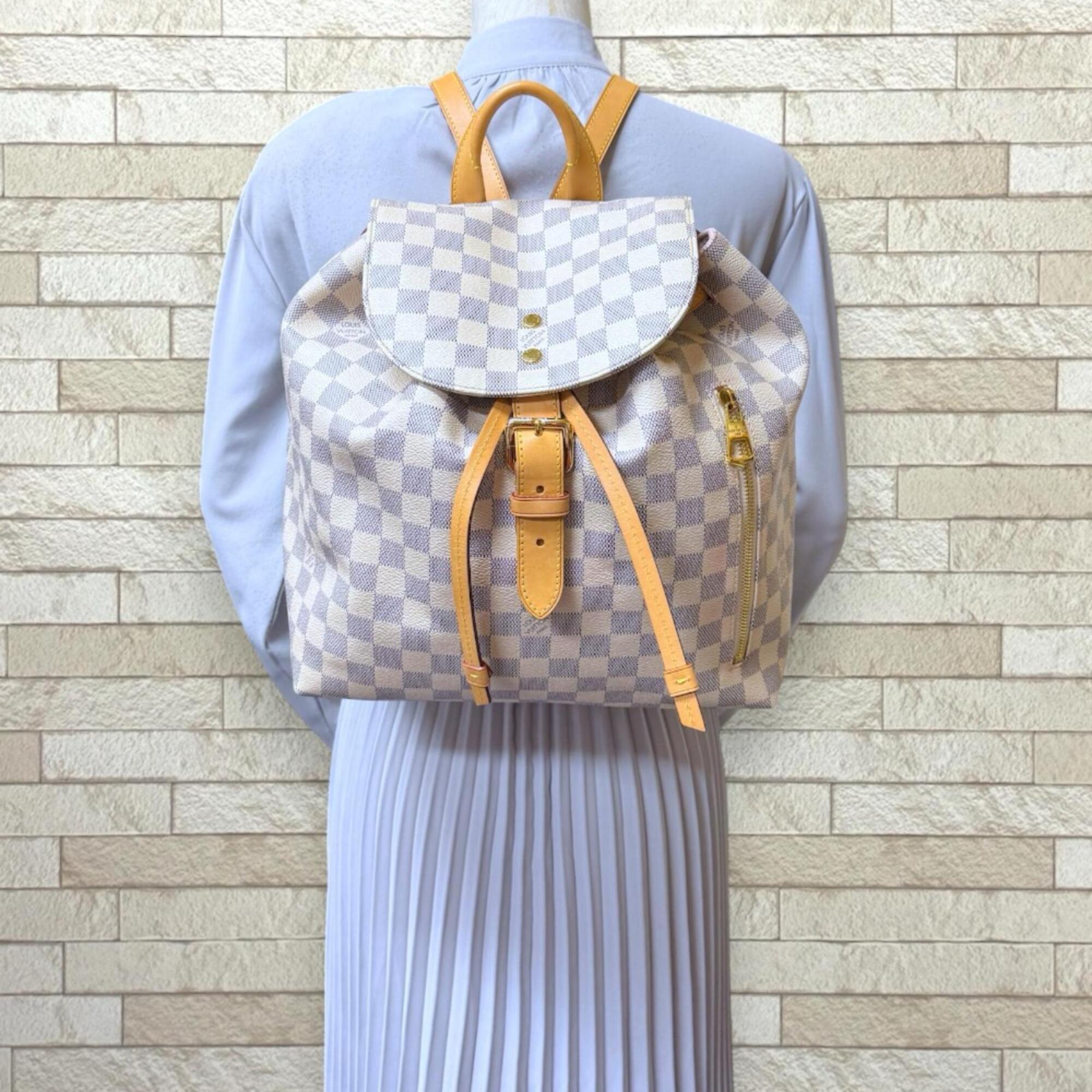 Louis Vuitton White Damier Azur Backpack (Pre-Owned)