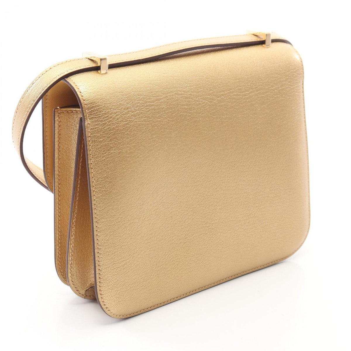 Hermes Gold Leather Chevre Leather Shoulder Bag (Pre-Owned)