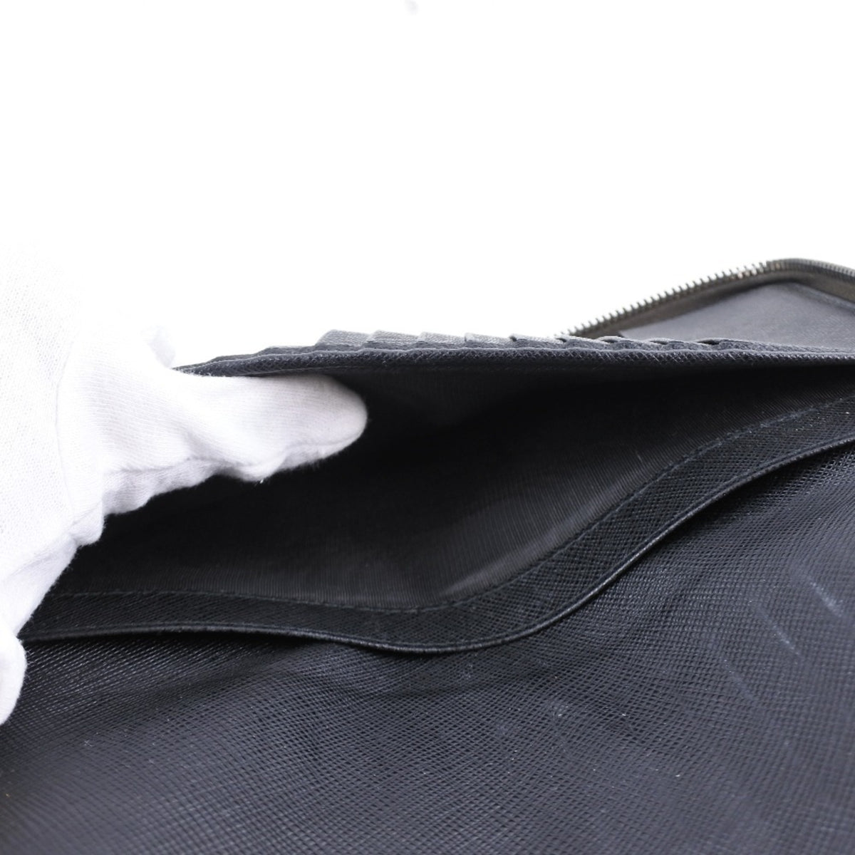 Prada Saffiano Caffe Dark Brown Nero Saffiano Long Wallet (Bi-Fold) (Pre-Owned)