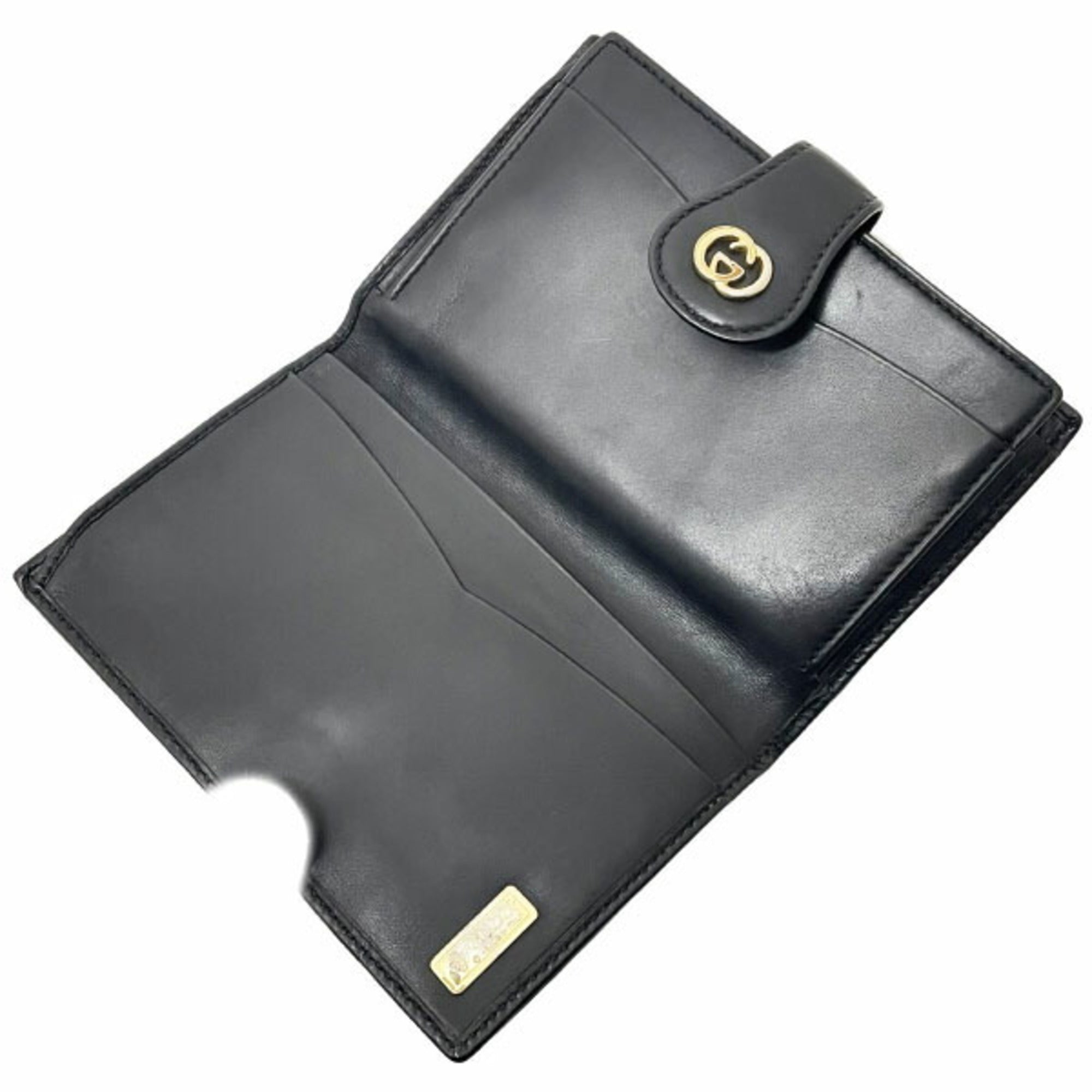 Gucci Black Green Red Color Pvc Leather Middle Wallet (Bi-Fold) (Pre-Owned)