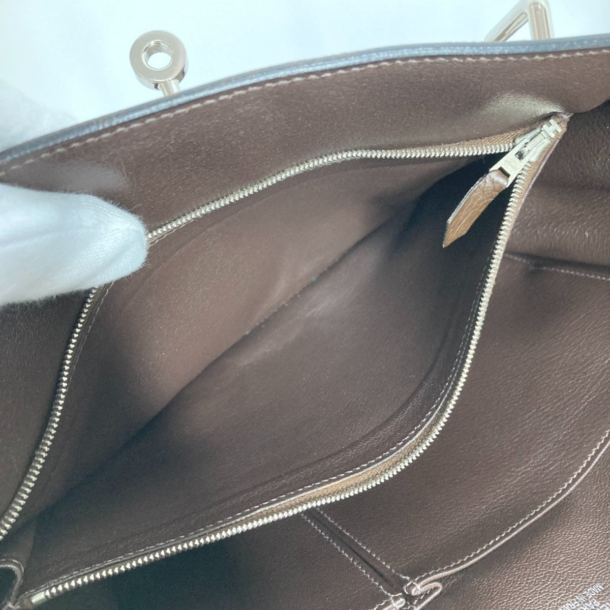 Hermes Jypsiere Dark Brown Taurillon Clemence Leather Shoulder Bag (Pre-Owned)