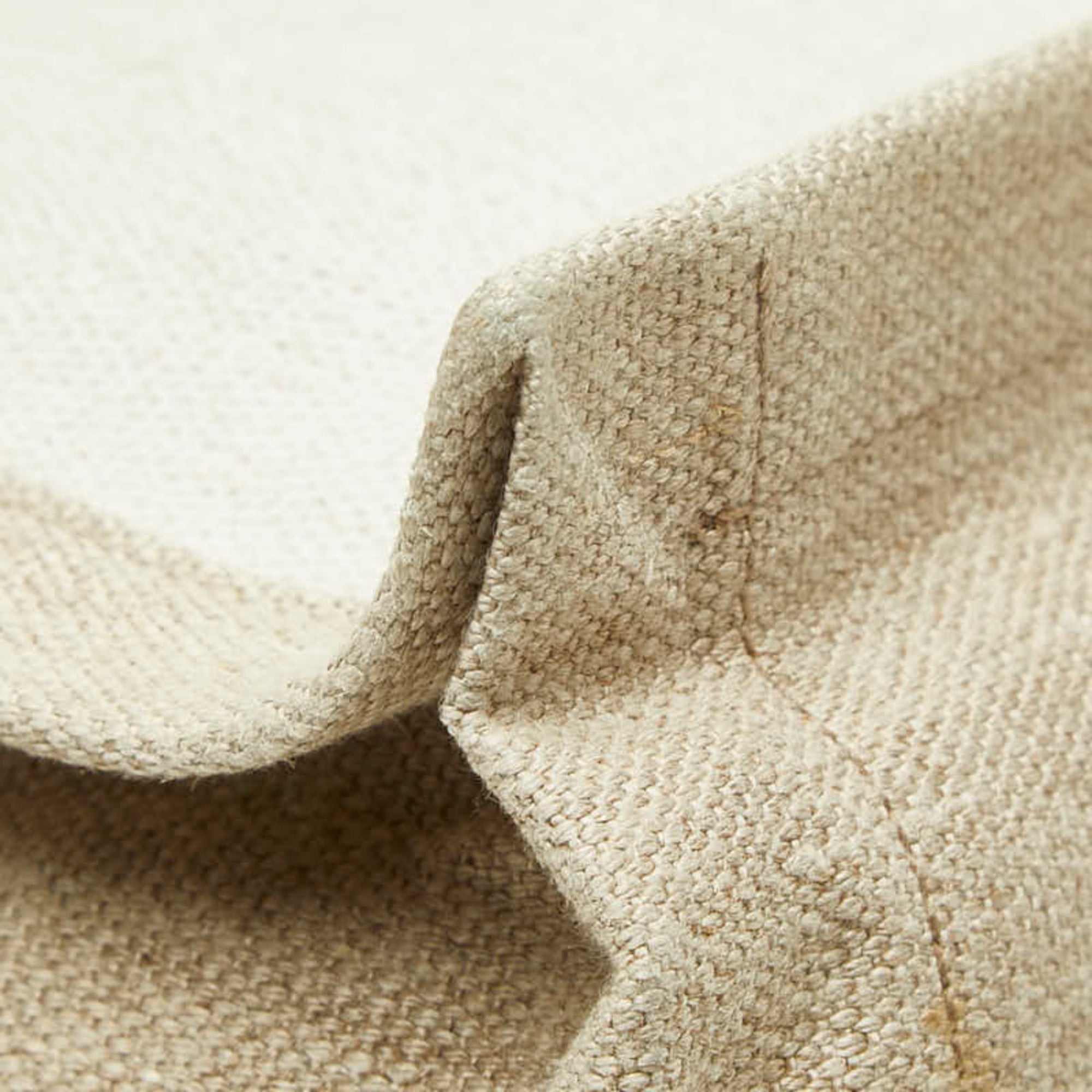 Saint Laurent Beige White Canvas Hemp Linen Leather Handbag Tote Bag (Pre-Owned)