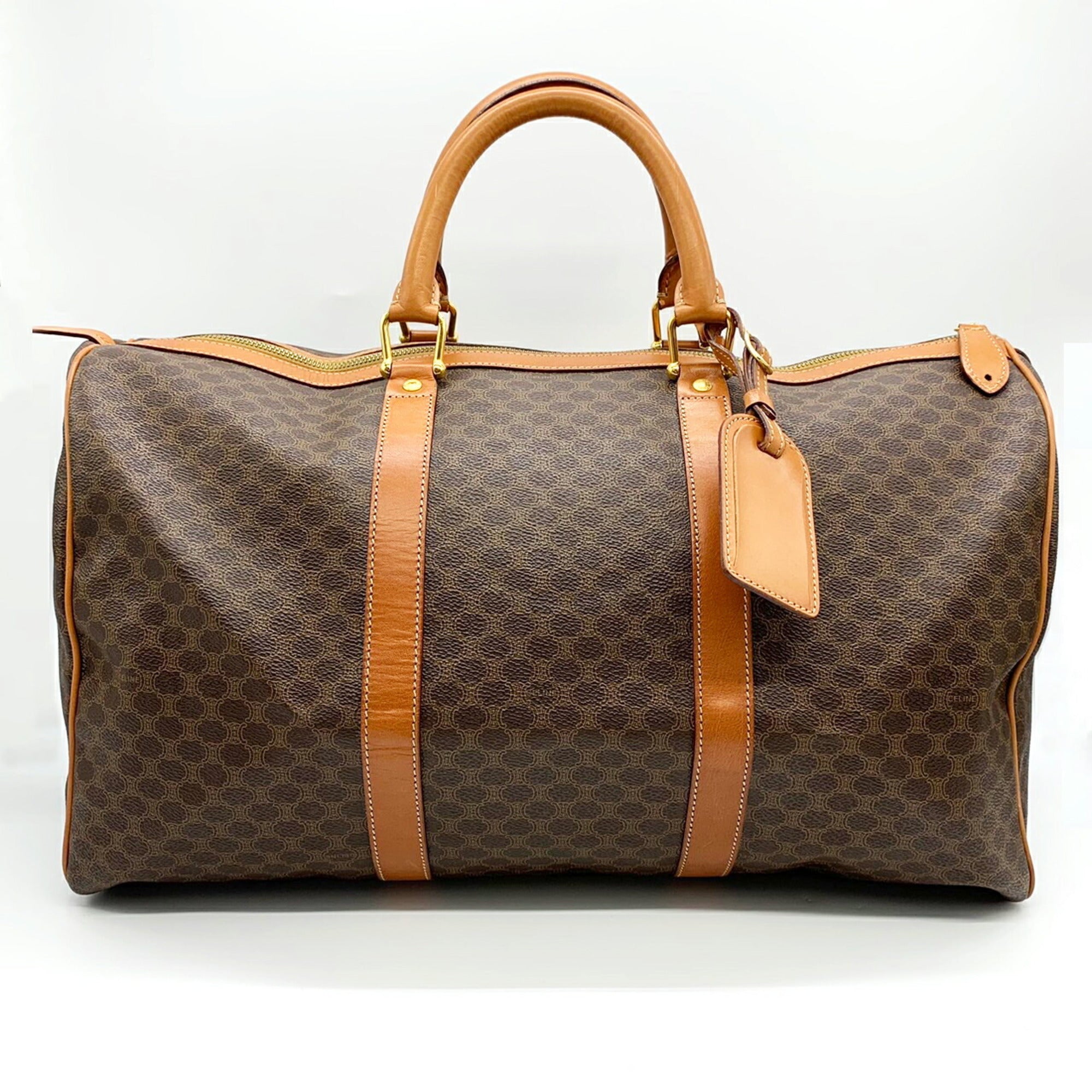 Celine Brown Pvc Leather Boston Bag (Pre-Owned)