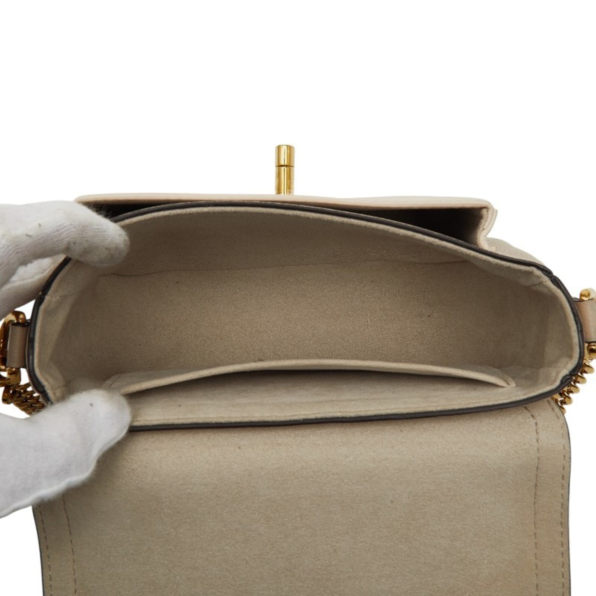 Louis Vuitton Beige Grayish Leather Handbag Shoulder Bag (Pre-Owned)