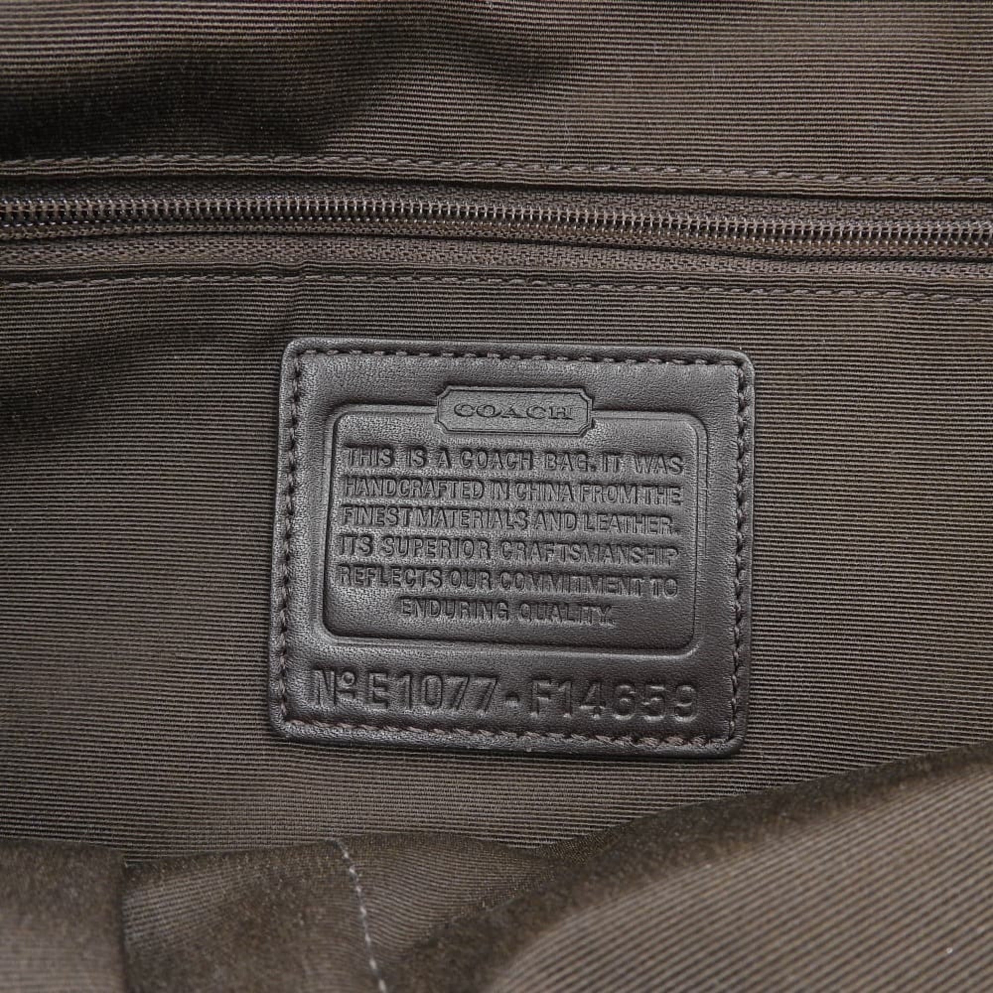 Coach Beige Brown Canvas Tote Bag (Pre-Owned)