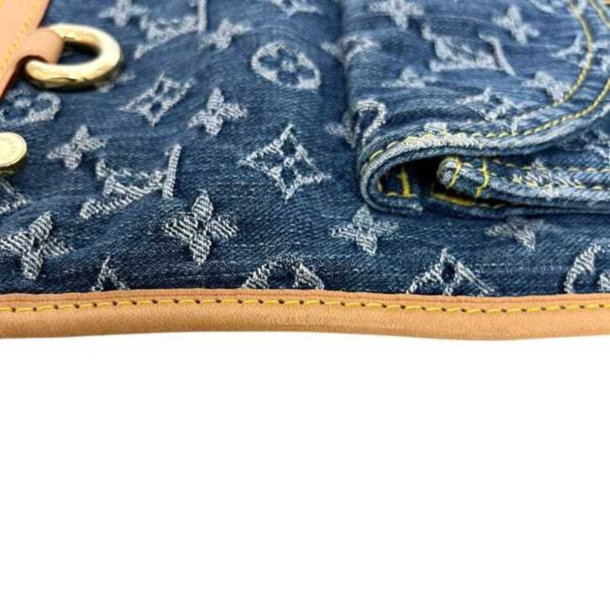 Louis Vuitton Blue Monogram Denim Leather Tote Bag (Pre-Owned)