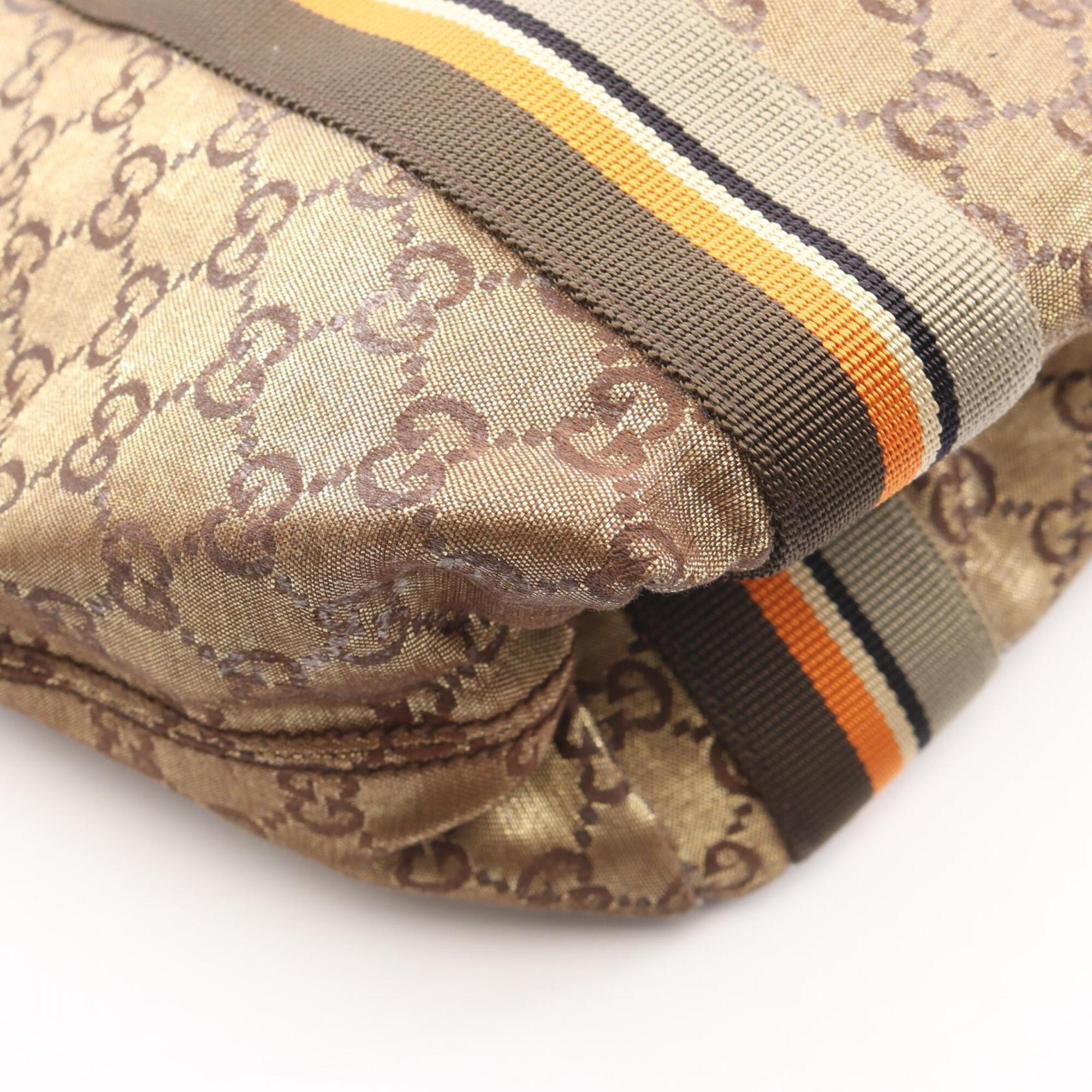 Gucci Brown Gold Canvas Tote Bag (Pre-Owned)