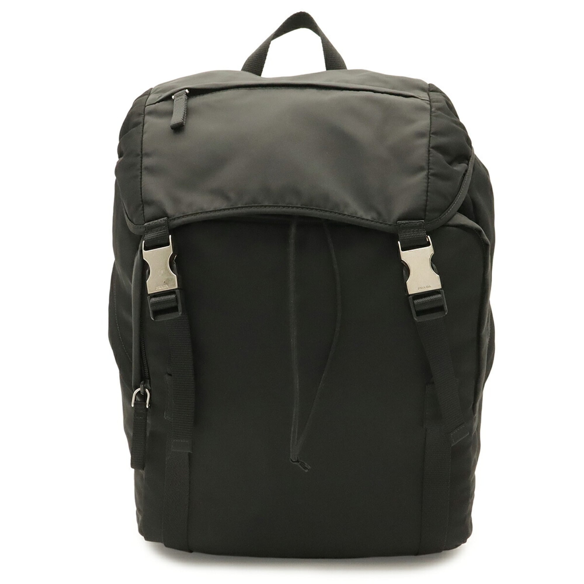 Prada Black Nero Nylon Leather Backpack Shoulder Bag (Pre-Owned)