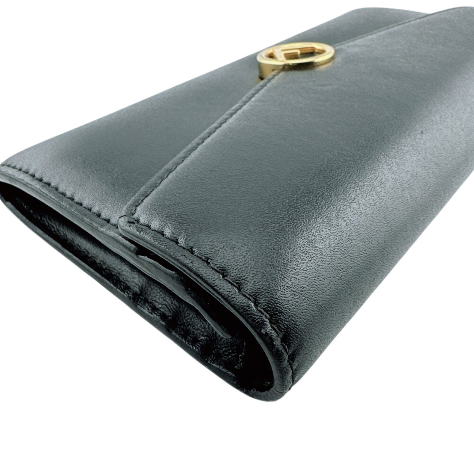 Fendi Black Leather Long Wallet (Bi-Fold) (Pre-Owned)