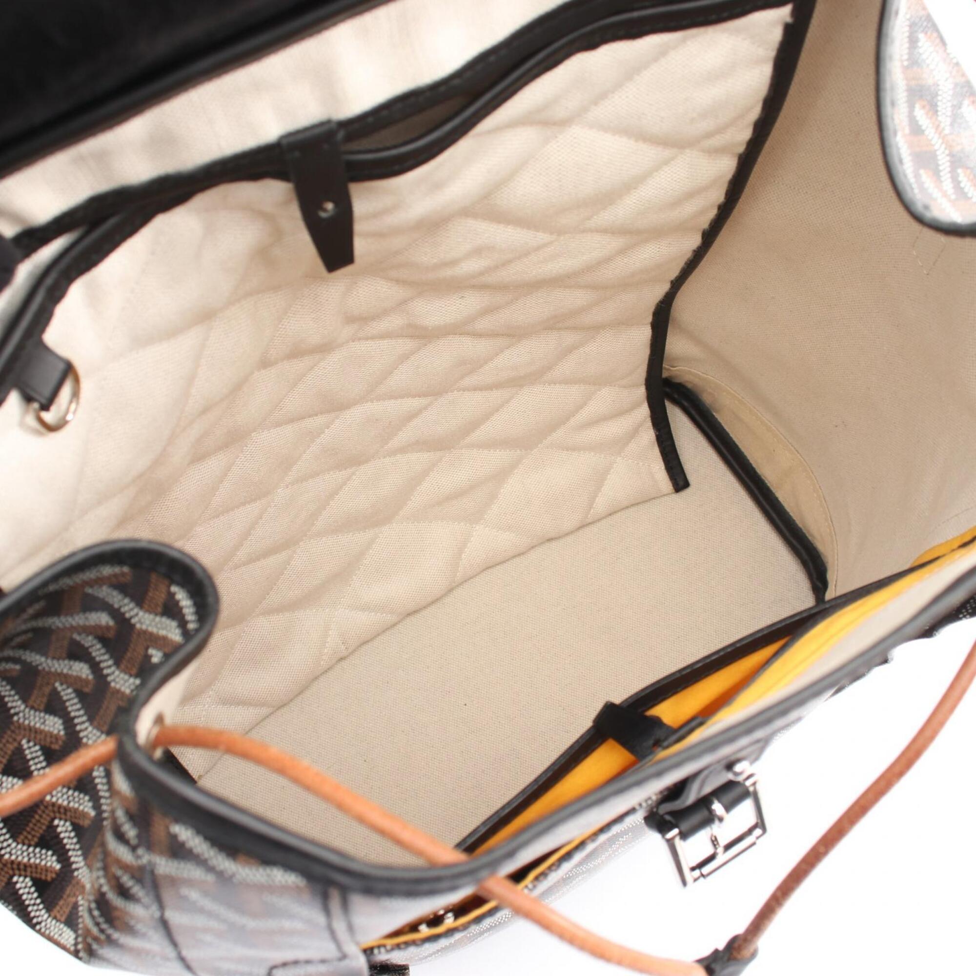 Goyard Black Multi-Color Coated Canvas Leather Backpack (Pre-Owned)