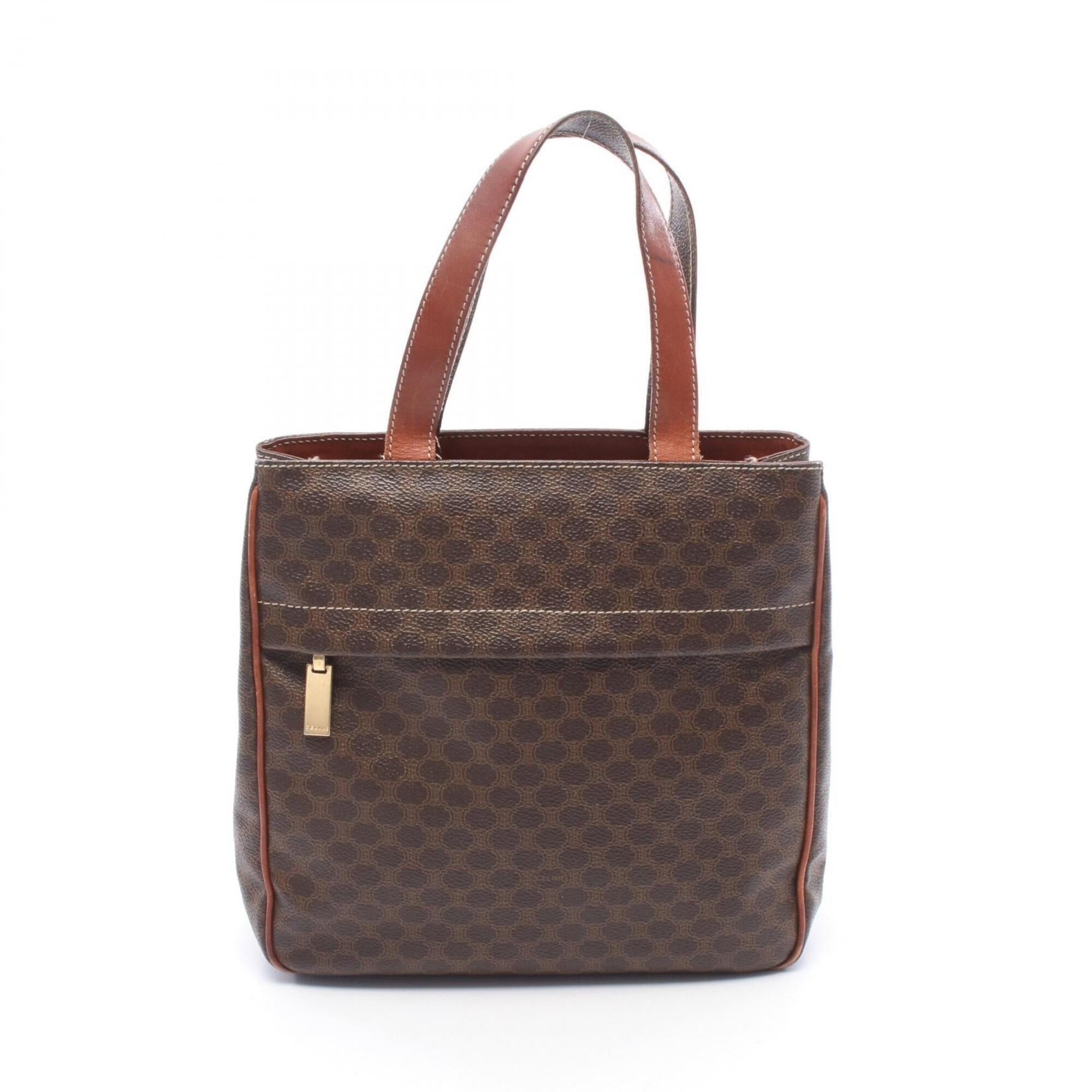 Celine Brown Coated Canvas Pvc Leather Handbag Tote Bag (Pre-Owned)