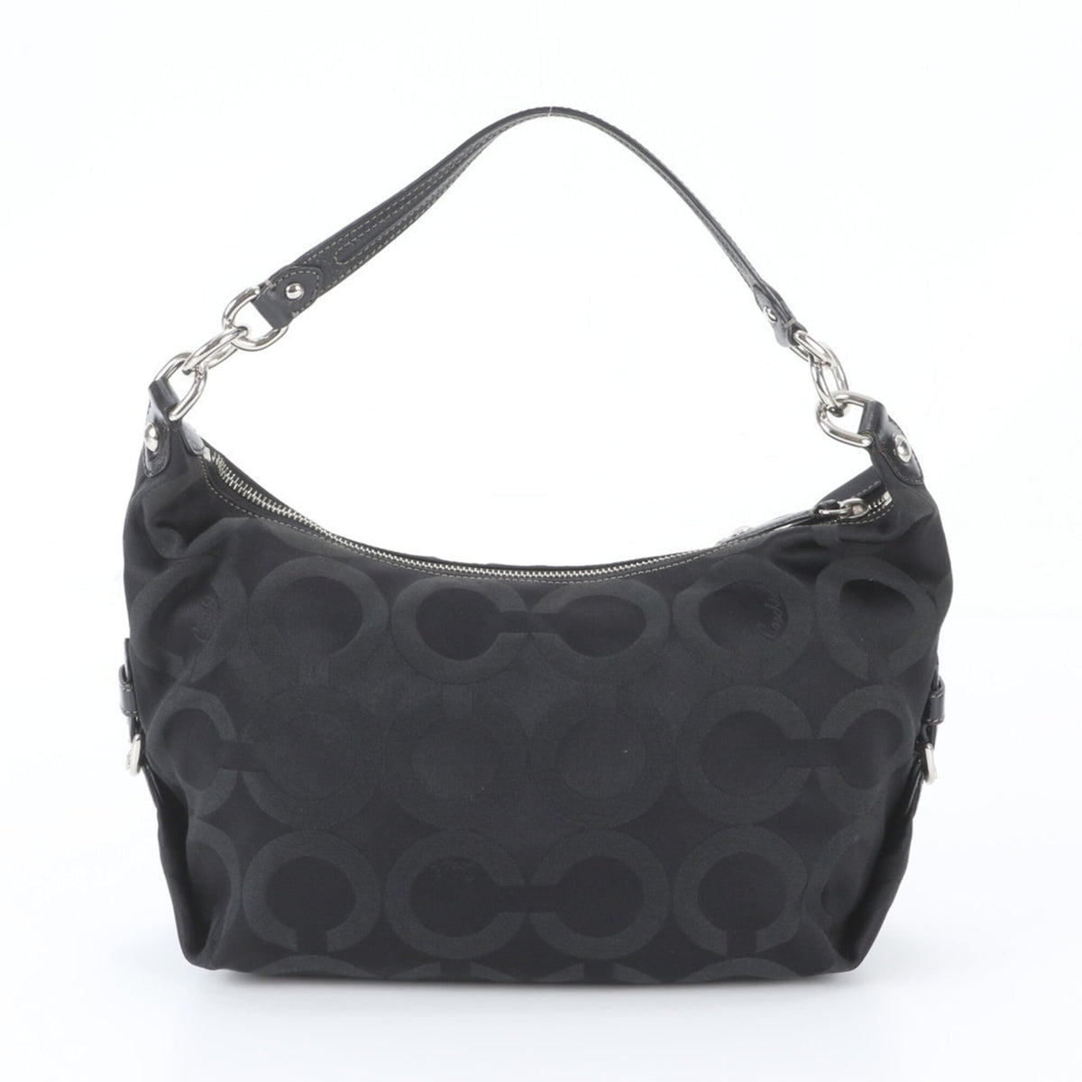 Coach Black Leather Nylon Handbag Shoulder Bag Tote Bag (Pre-Owned)