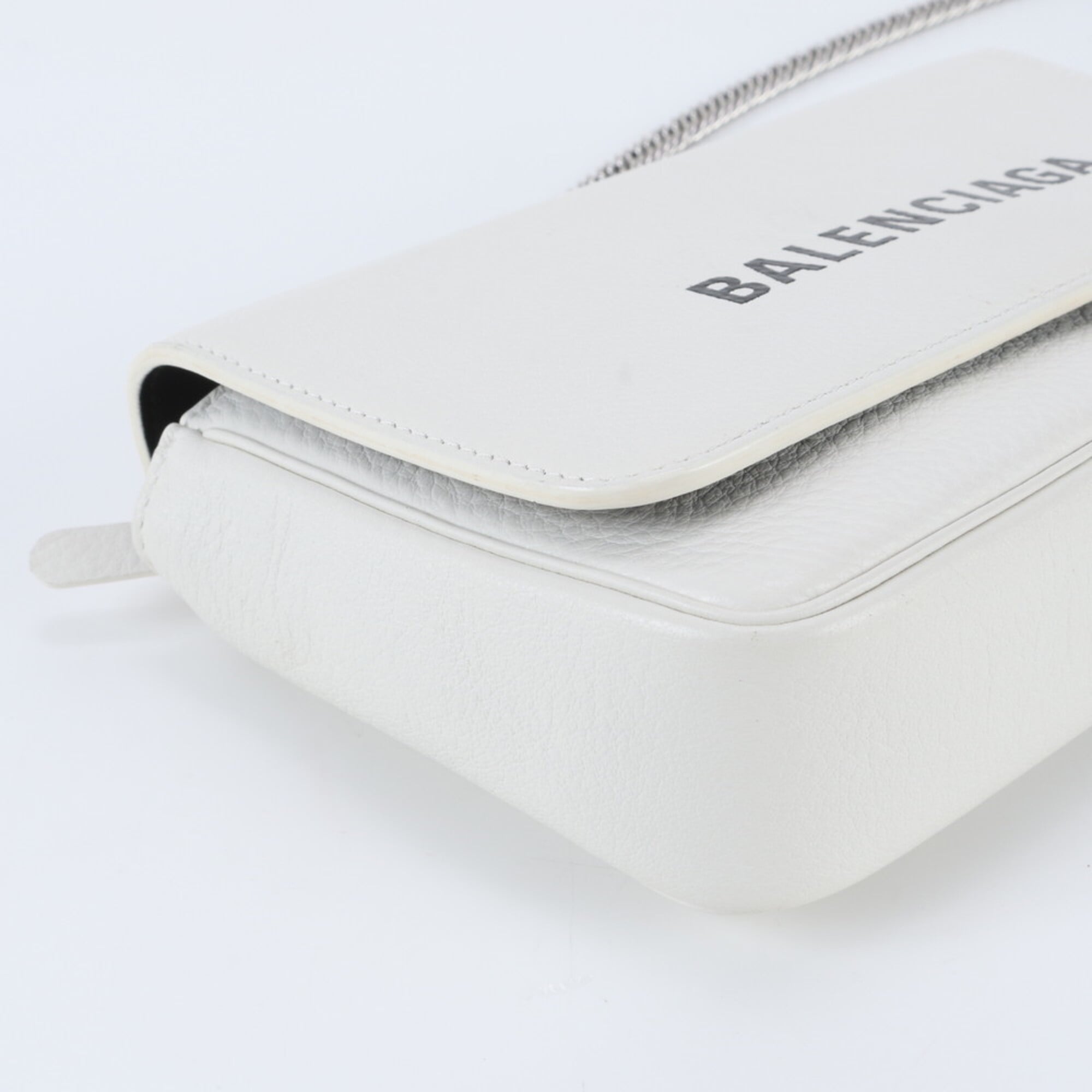 Balenciaga Black White Leather Handbag Shoulder Bag (Pre-Owned)