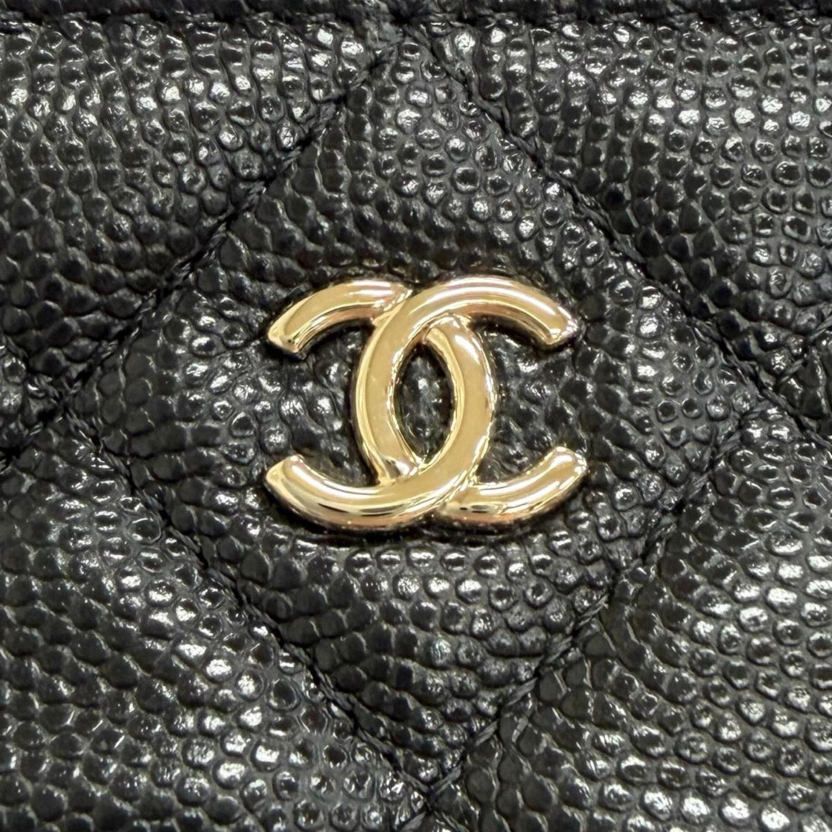 Chanel Black Grained Calfskin Pouch (Pre-Owned)