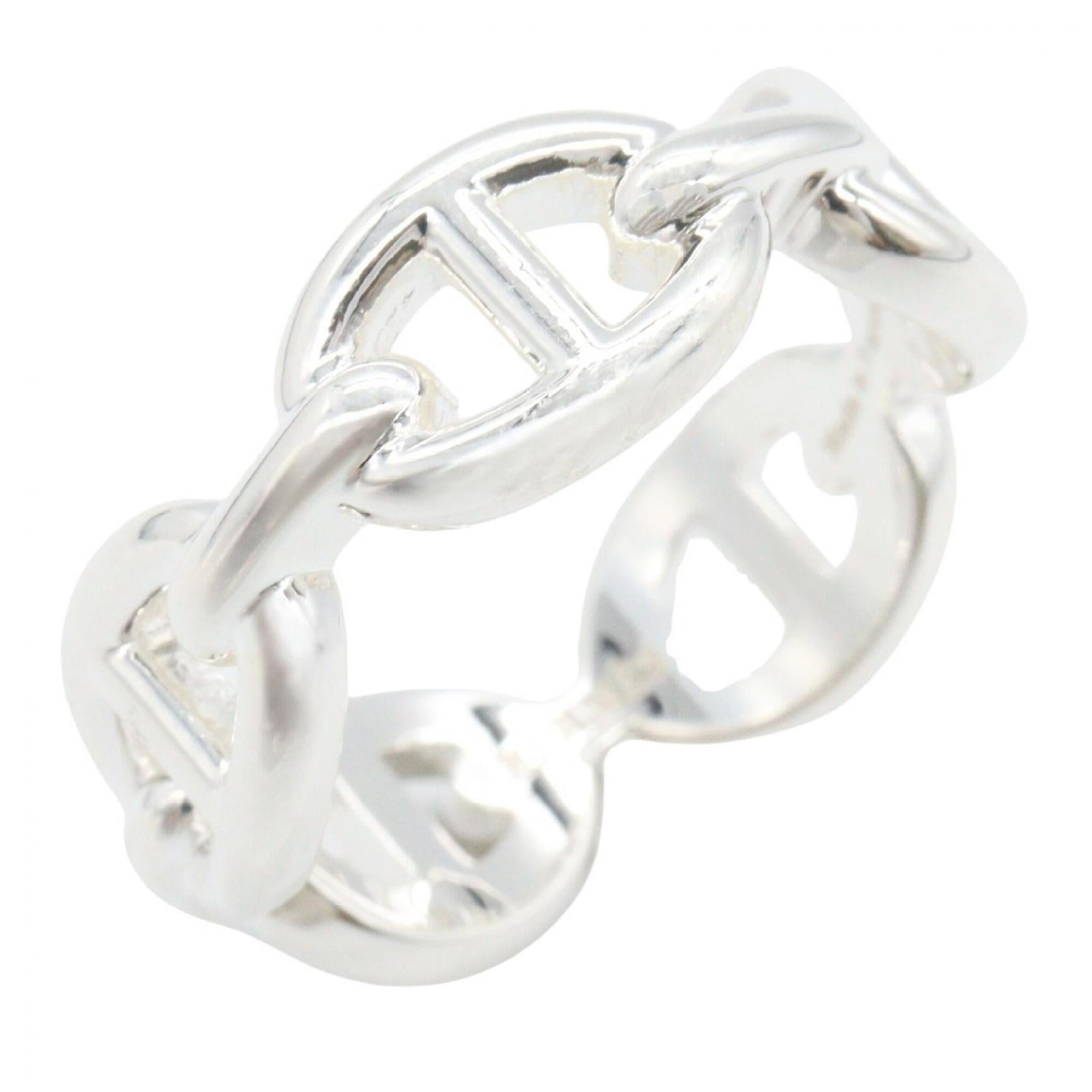 Hermes Silver Silver 925 Band Ring (Pre-Owned)