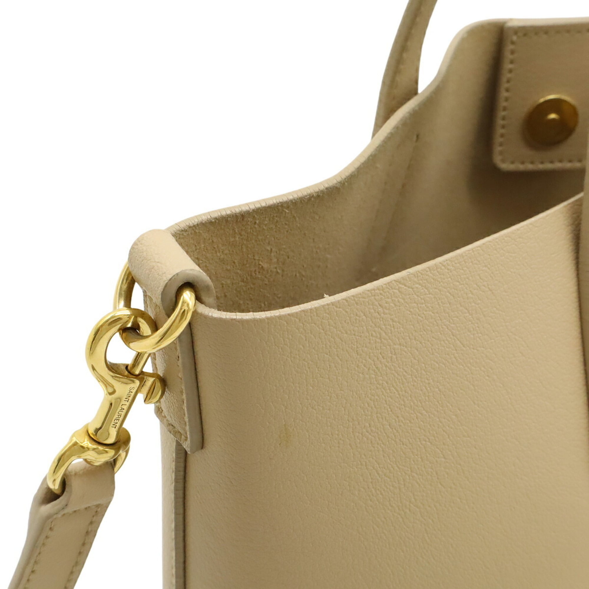 Yves Saint Laurent Beige Leather Tote Bag (Pre-Owned)