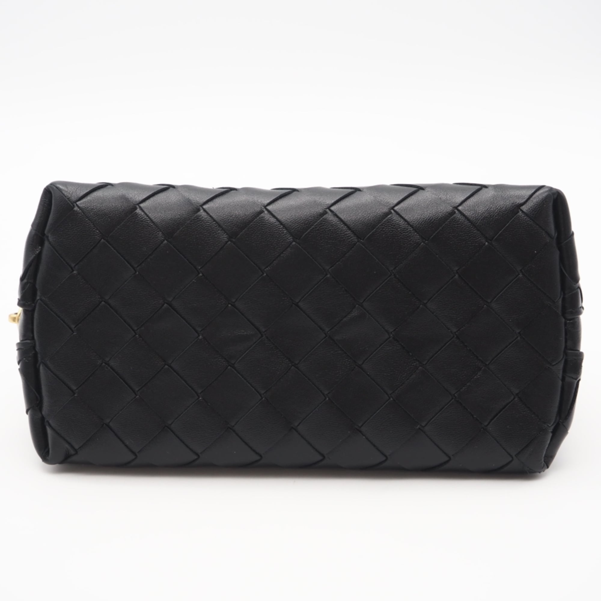 Bottega Veneta Black Intrecciato Leather Pouch (Pre-Owned)