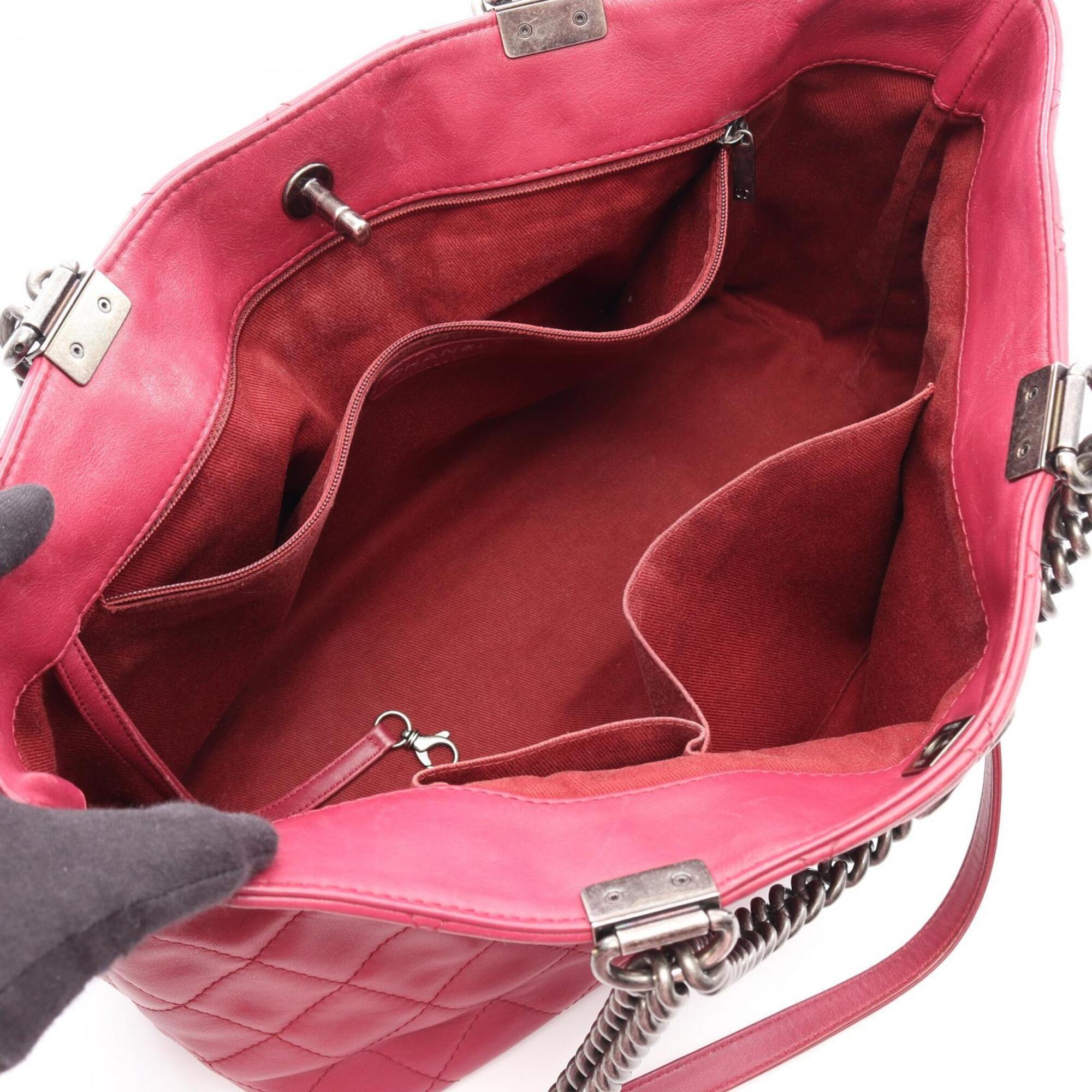 Chanel Pink Leather Handbag Tote Bag (Pre-Owned)