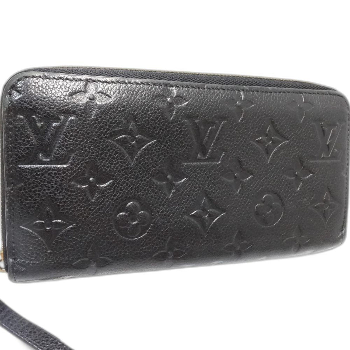Louis Vuitton Black Leather Long Wallet (Bi-Fold) (Pre-Owned)