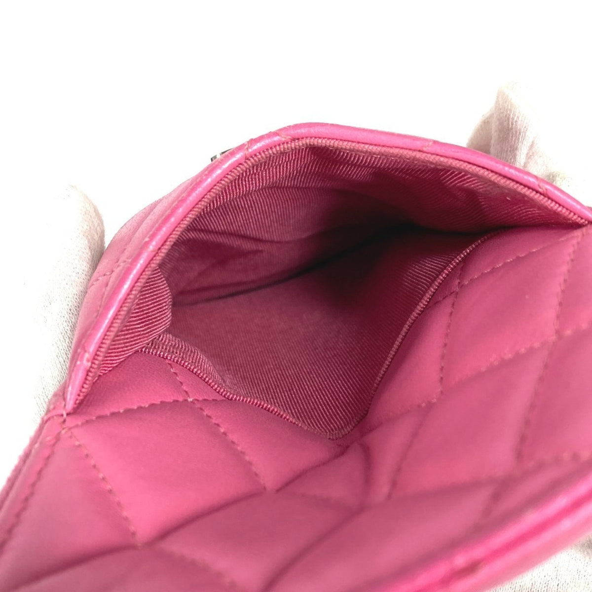 Chanel Pink Leather Long Wallet (Bi-Fold) (Pre-Owned)