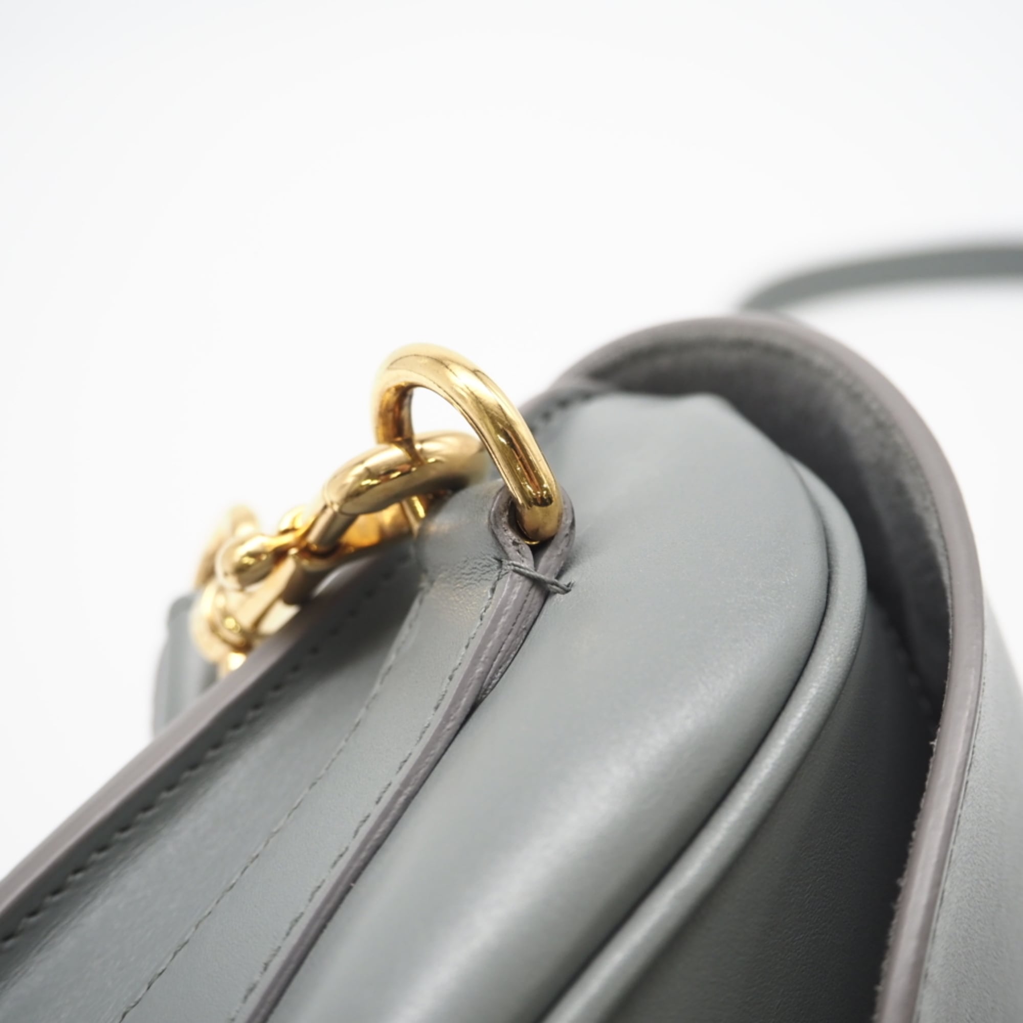 Christian Dior Gray Leather Shoulder Bag (Pre-Owned)