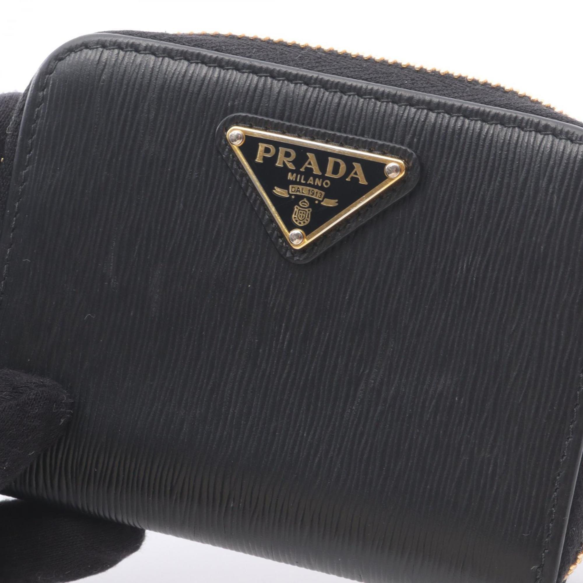 Prada Black Leather Coin Purse/Coin Case (Pre-Owned)