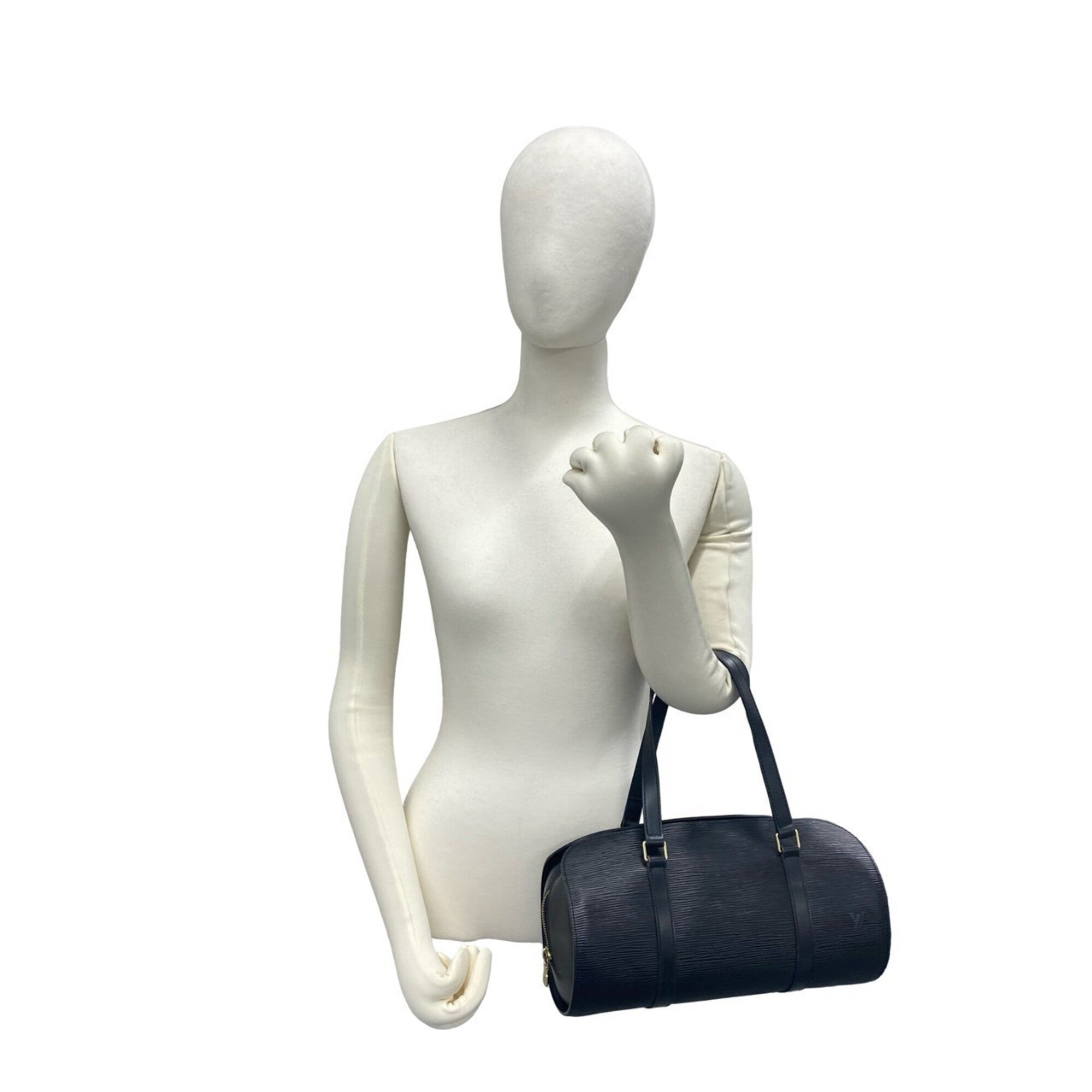 Louis Vuitton Black Leather Boston Bag Handbag Pouch (Pre-Owned)