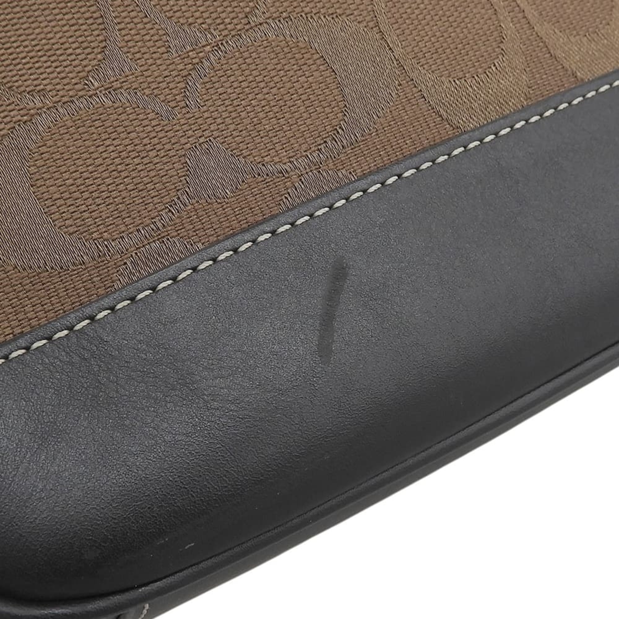 Coach Brown Canvas Leather Handbag (Pre-Owned)