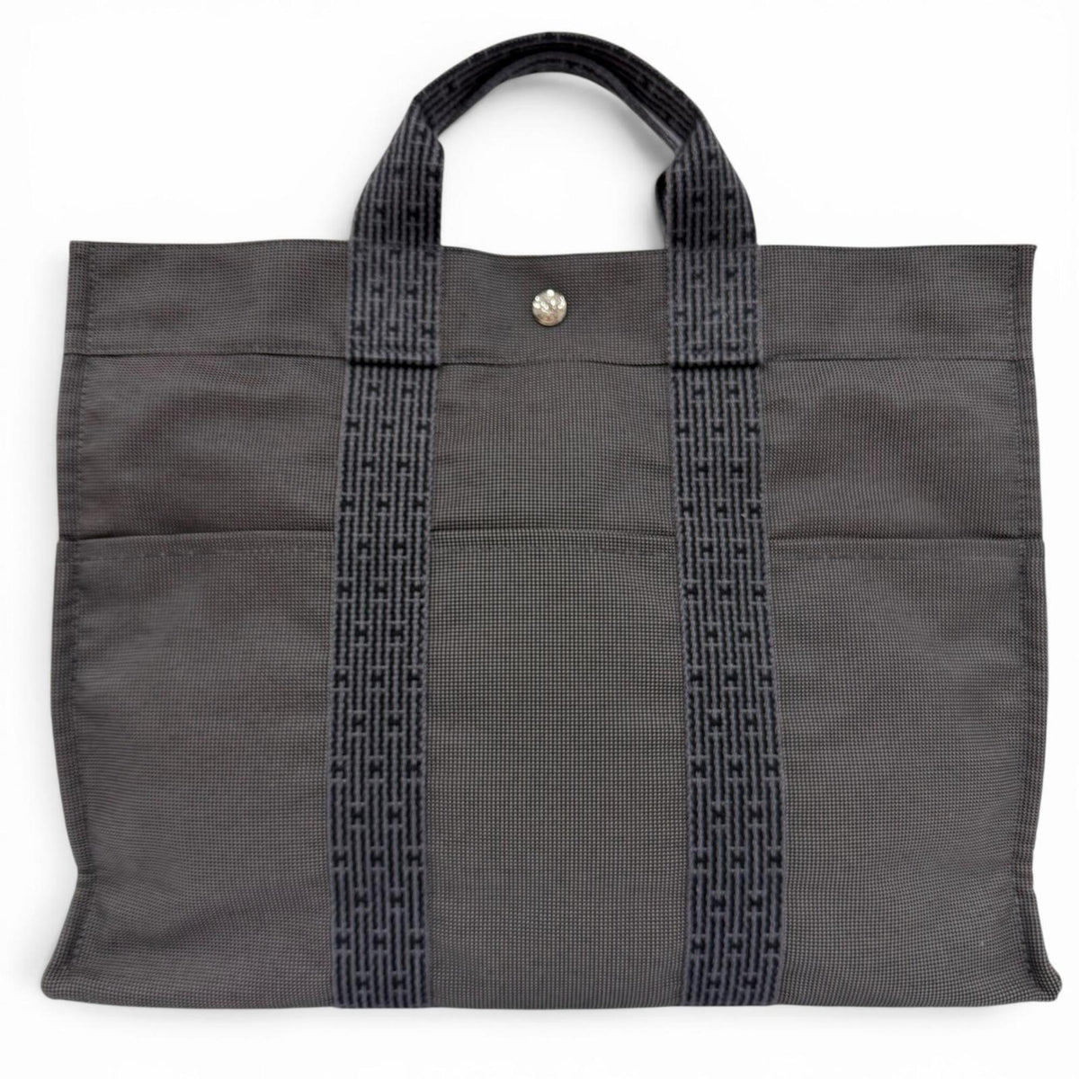 Hermes Gray Polyamide Polyester Handbag Tote Bag (Pre-Owned)