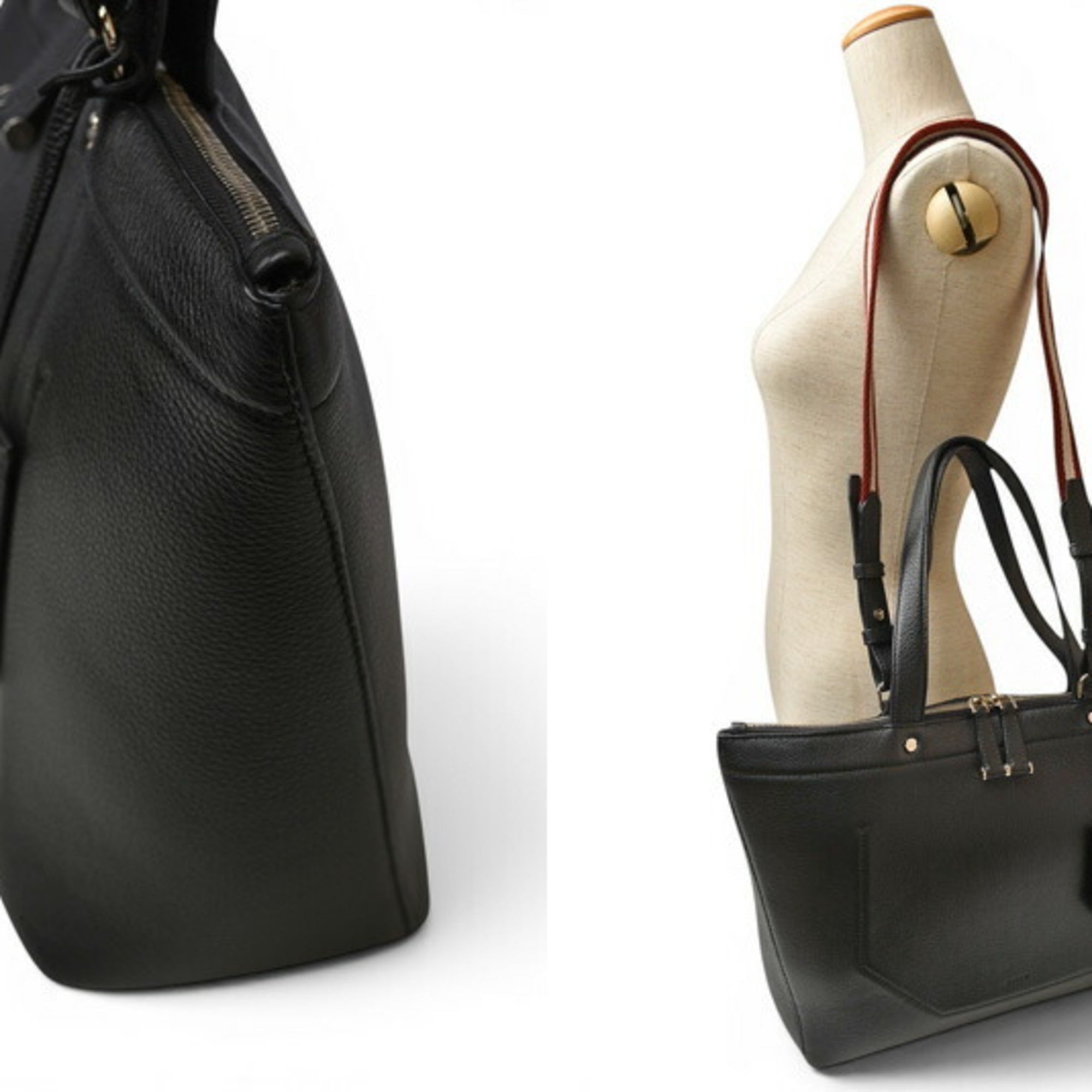 Bally Black Leather Shoulder Bag Tote Bag (Pre-Owned)