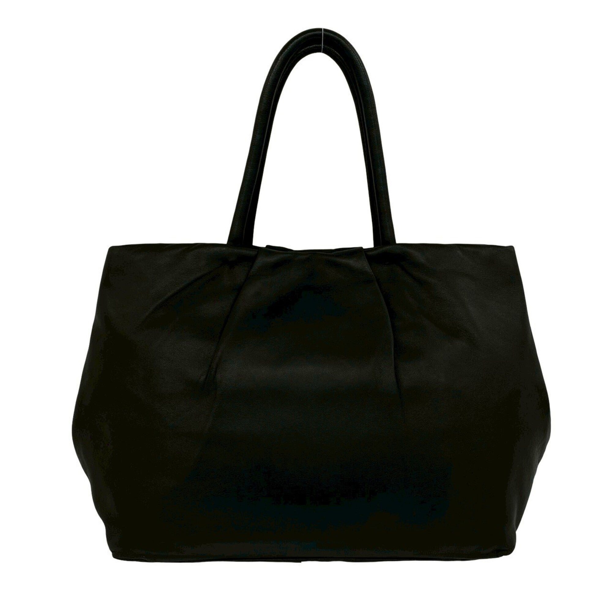 Prada Black Leather Boston Bag Handbag Tote Bag (Pre-Owned)