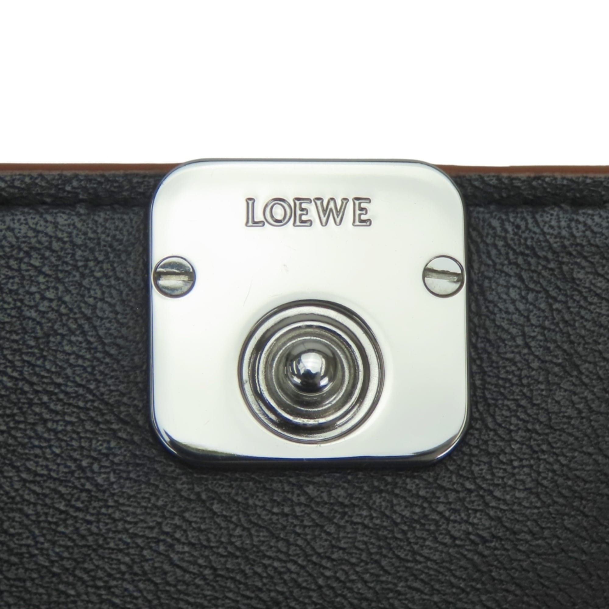 Loewe Black Brown Leather Wallet (Tri-Fold) (Pre-Owned)
