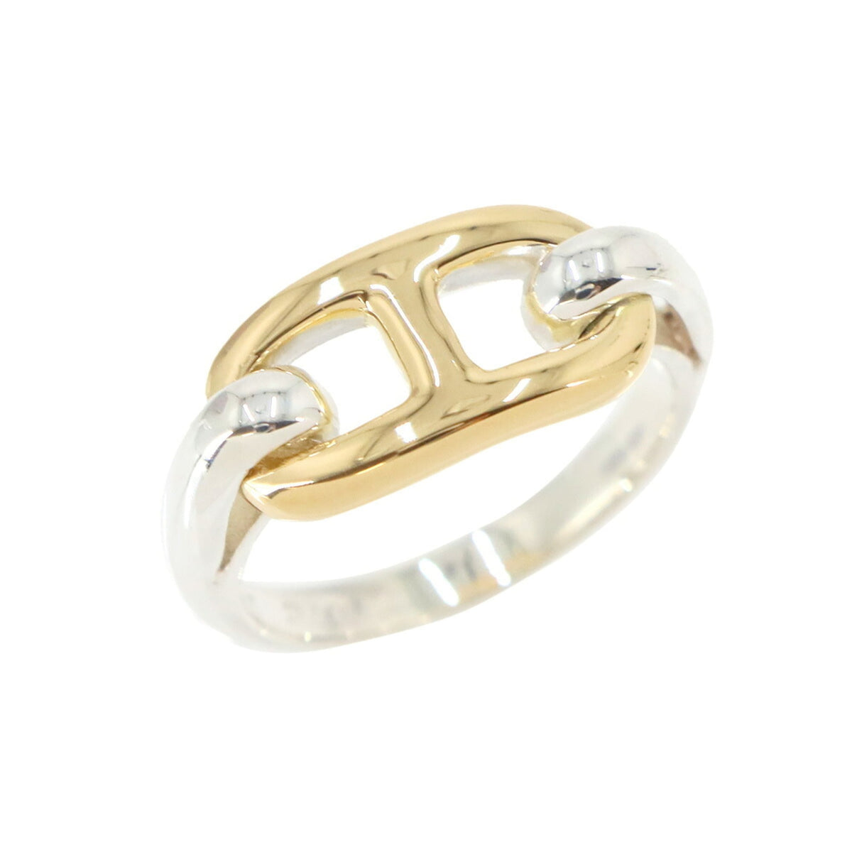 Hermes Gold Silver Gold (18K) Silver 925 Band Ring (Pre-Owned)