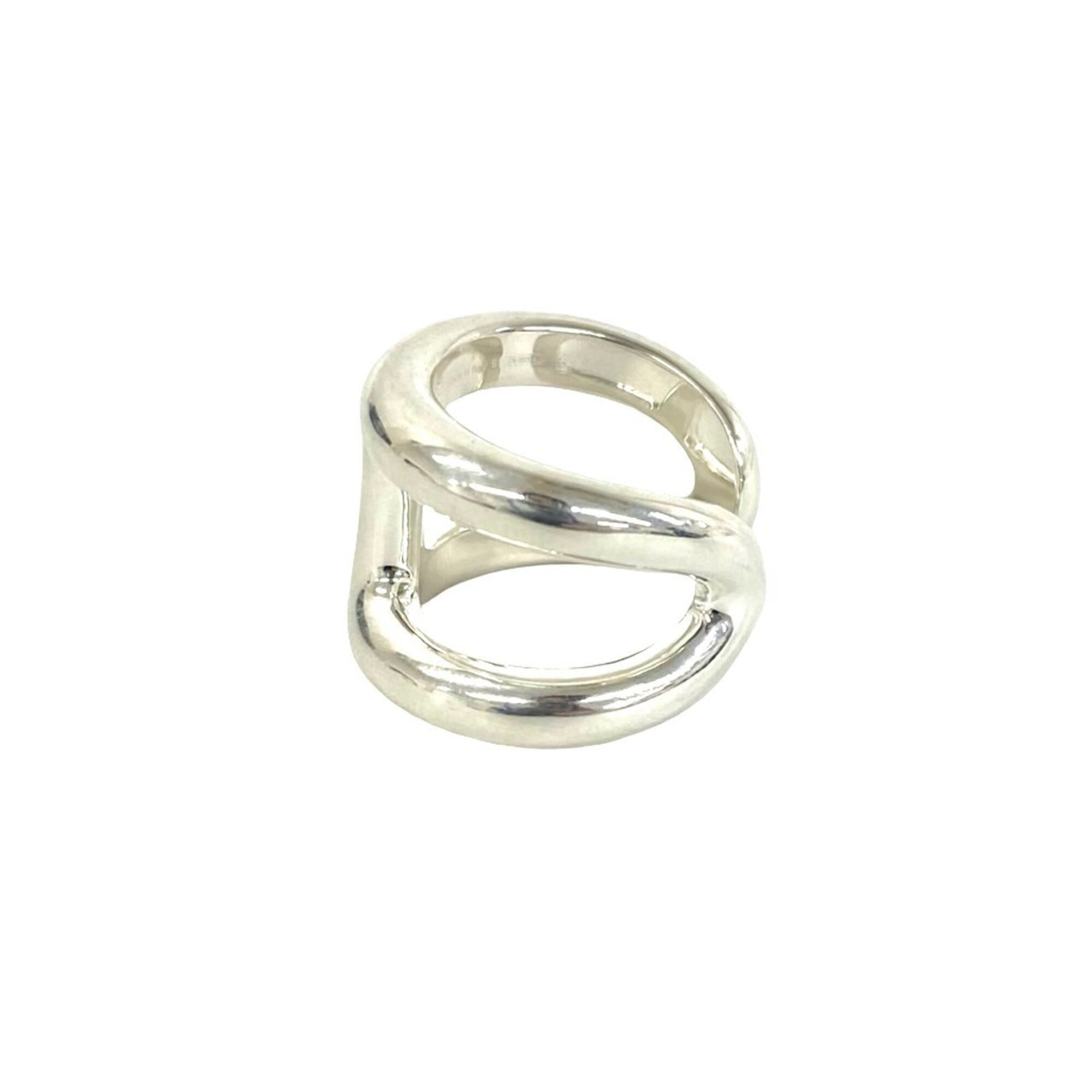 Hermes Silver Silver 925 Band Ring (Pre-Owned)