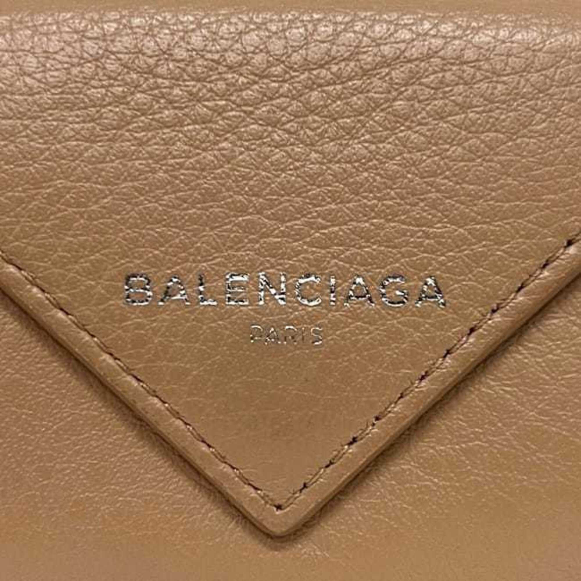 Balenciaga Beige Leather Wallet (Tri-Fold) (Pre-Owned)