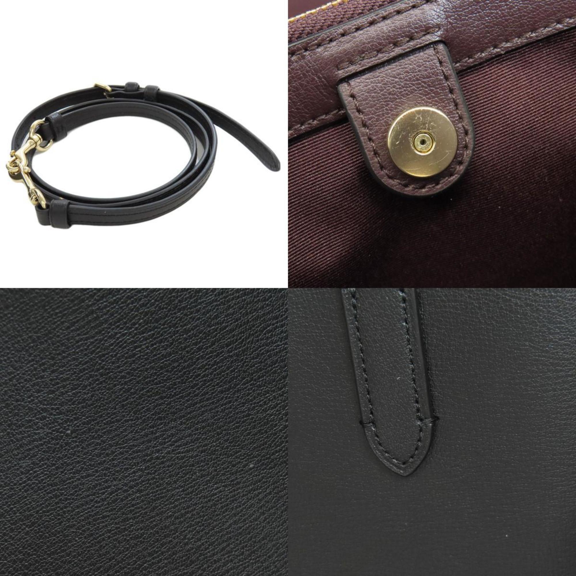 Coach Black Leather Handbag (Pre-Owned)
