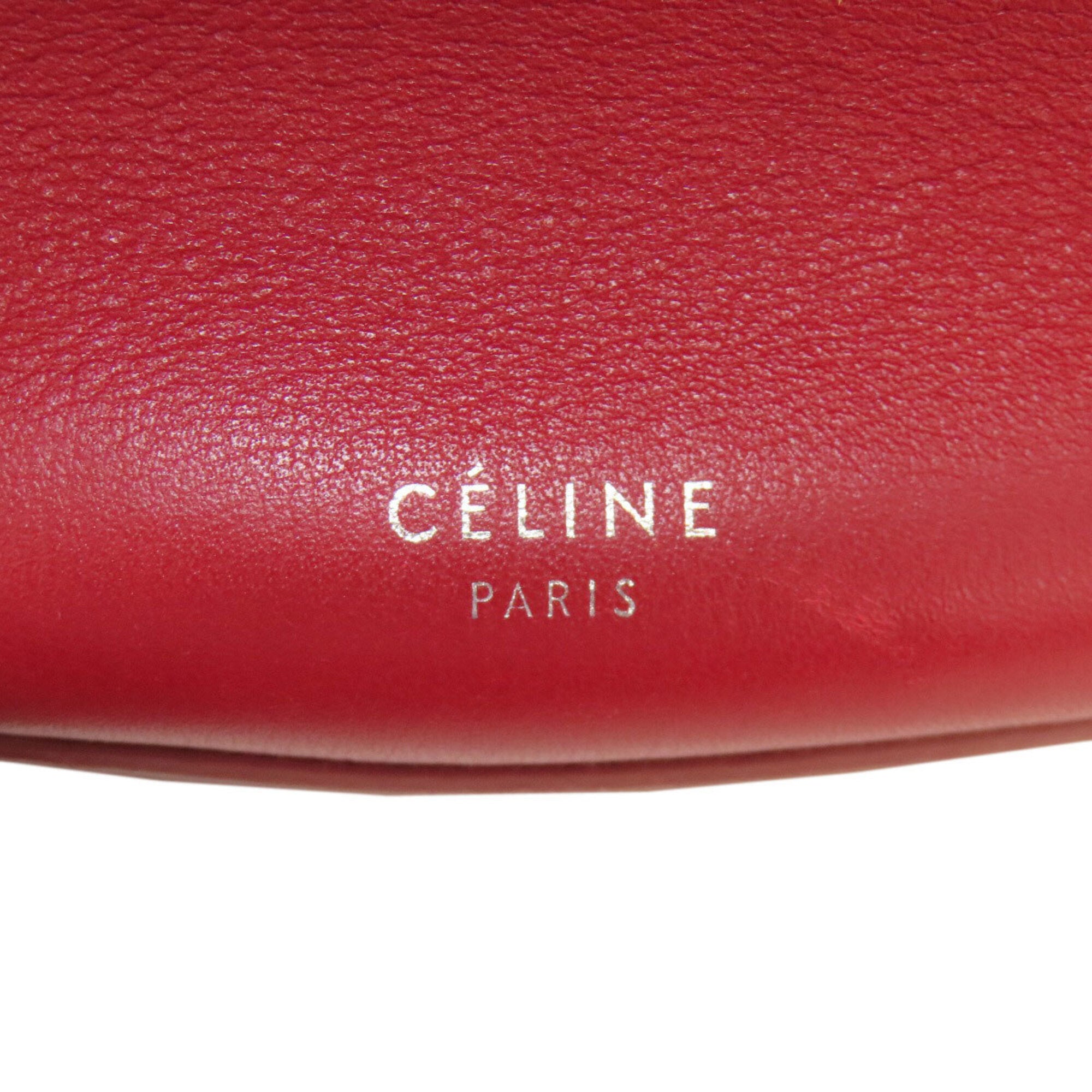 Celine Red Color Leather Shoulder Bag (Pre-Owned)