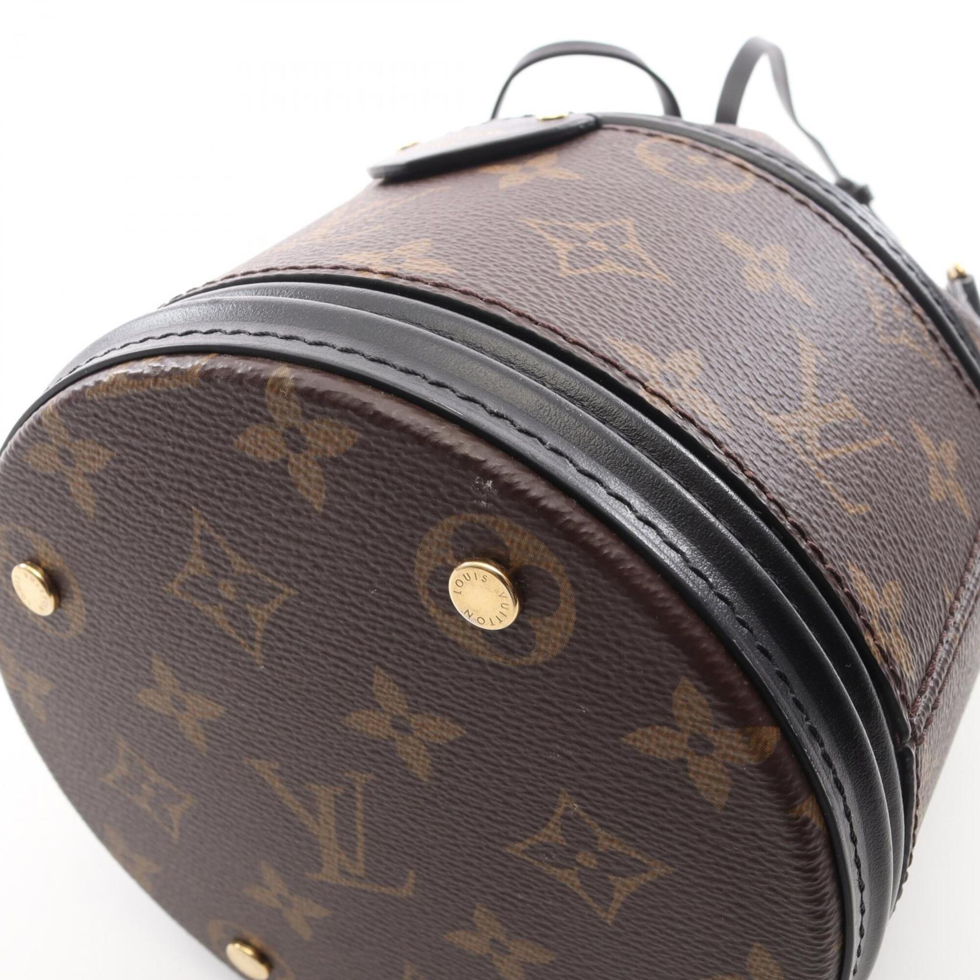 Louis Vuitton Black Brown Monogram Leather Handbag (Pre-Owned)