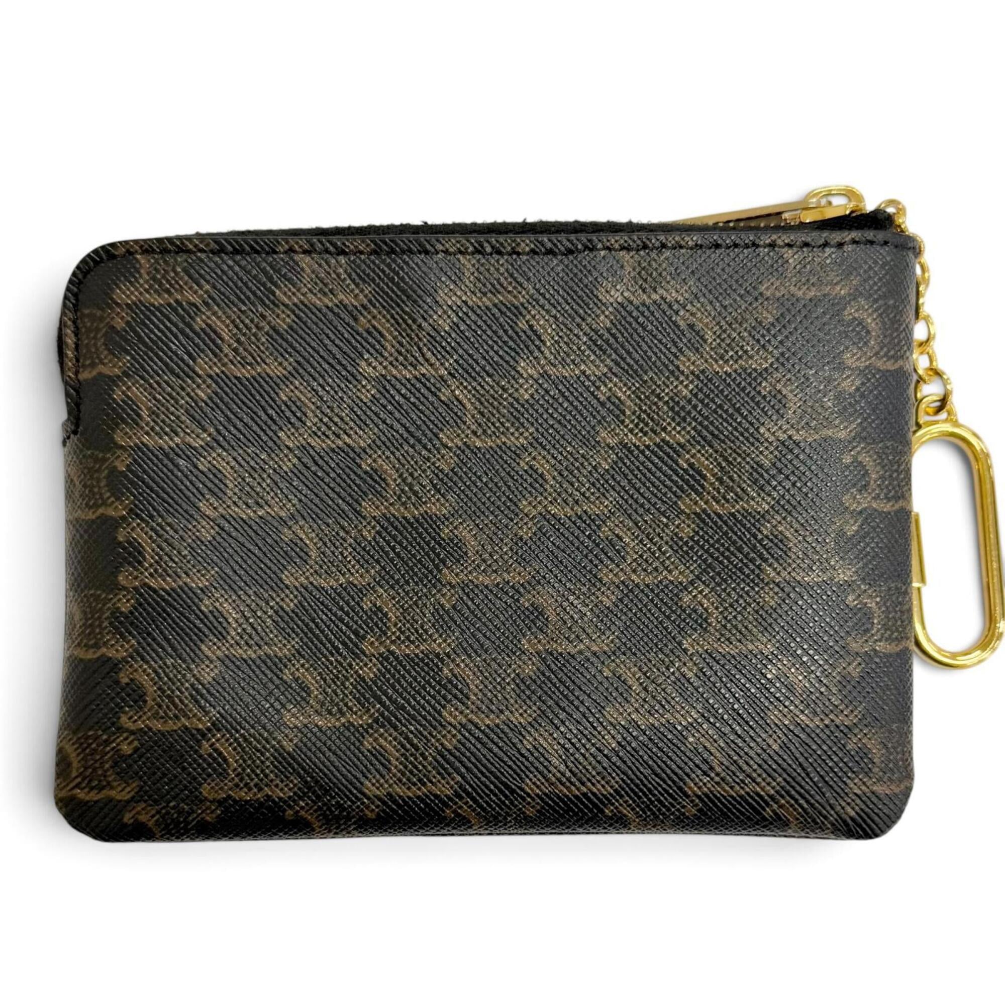 Celine Brown Canvas Coin Purse/Coin Case (Pre-Owned)