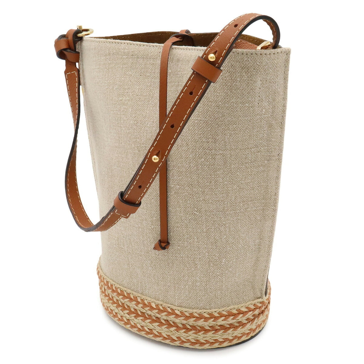 Loewe Brown Raffia Leather Shoulder Bag (Pre-Owned)
