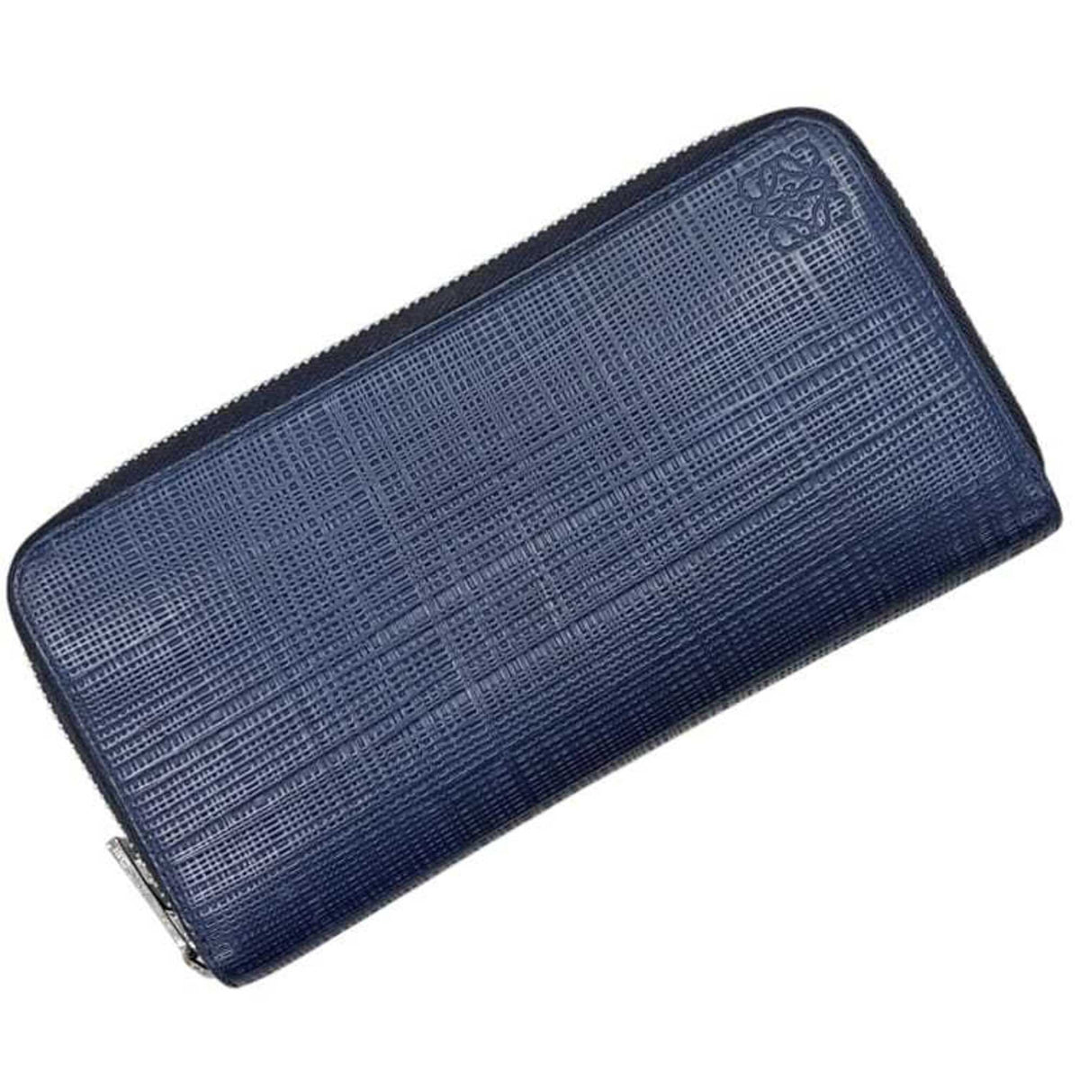 Loewe Navy Leather Long Wallet (Bi-Fold) (Pre-Owned)